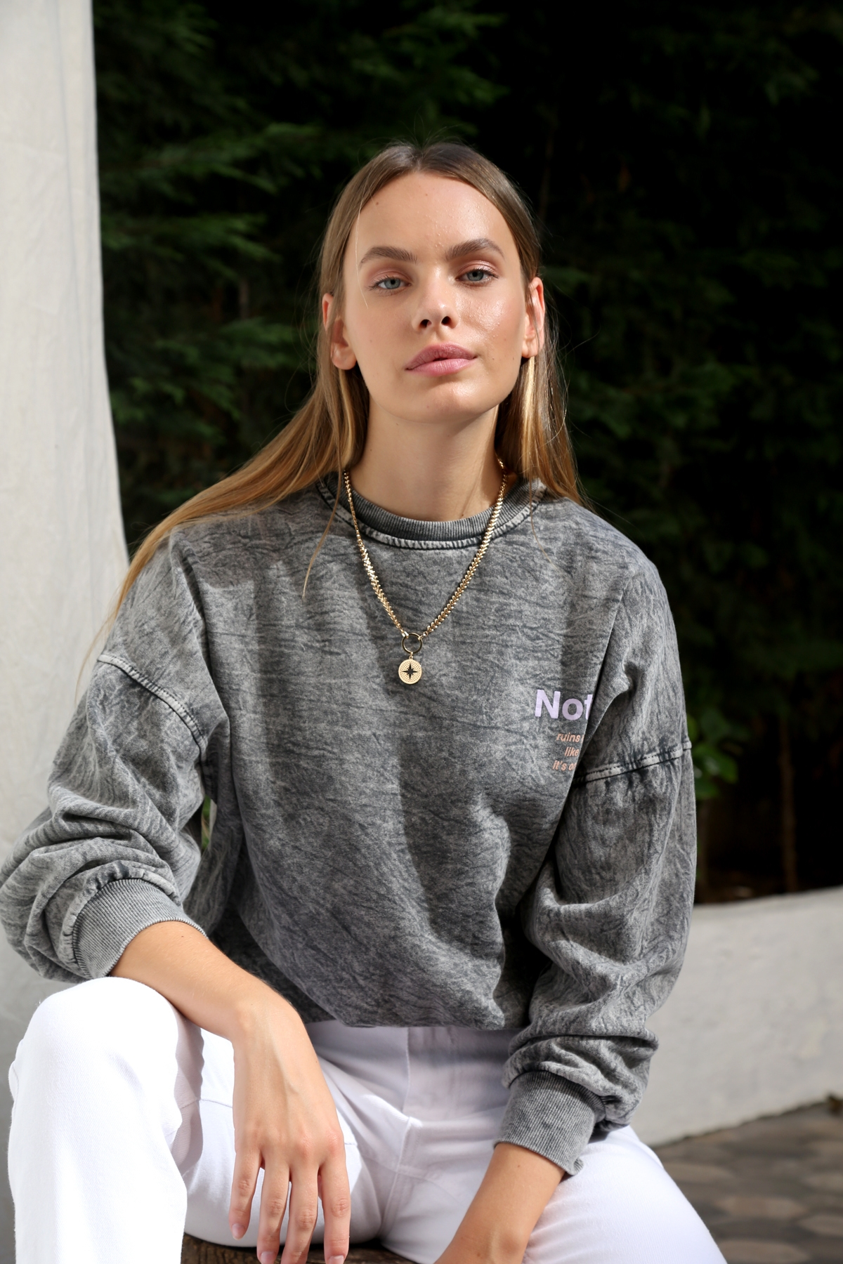 Duman Nothing Baskılı Sweatshirt 7229