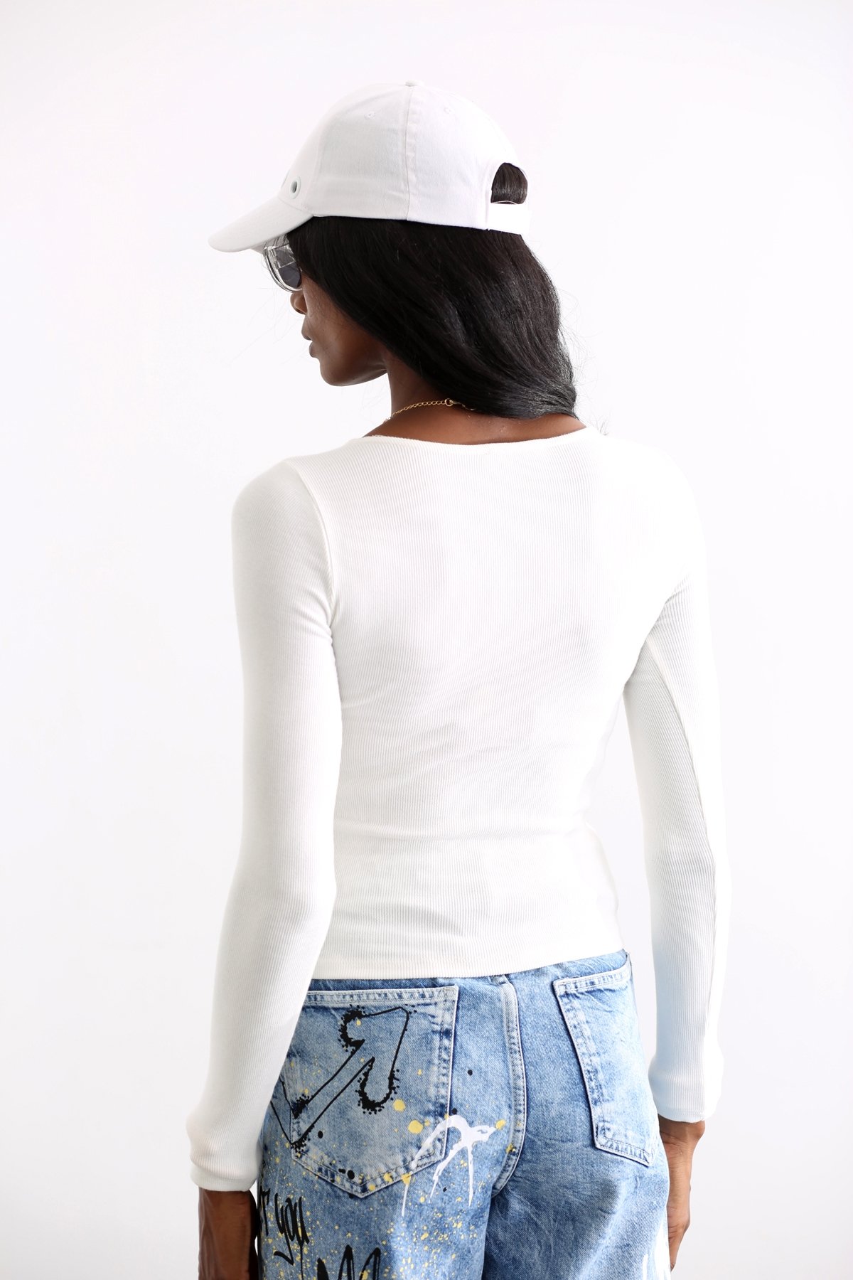 Ekru Önü Çıtçıt Detaylı Body 4448