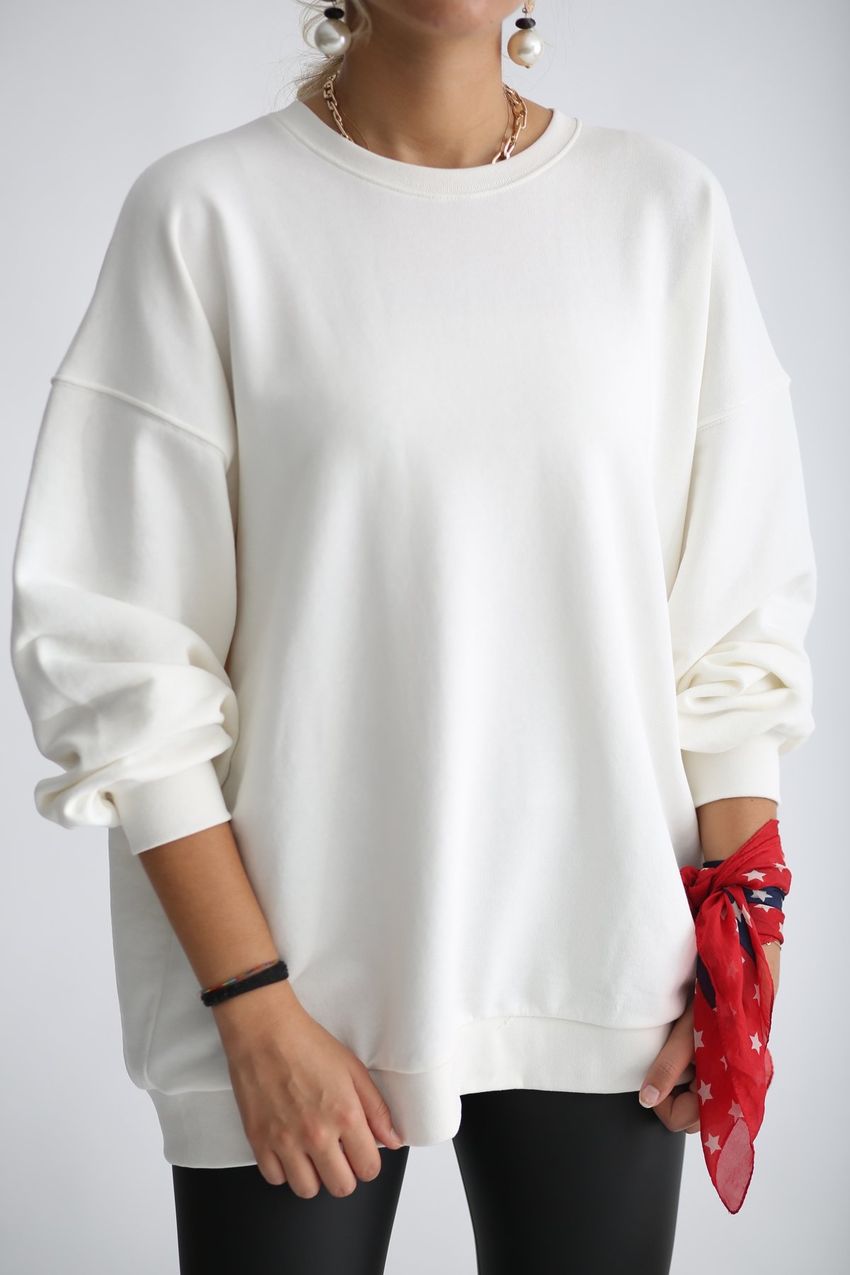 Ekru Original Baskılı Sweatshirt 4990