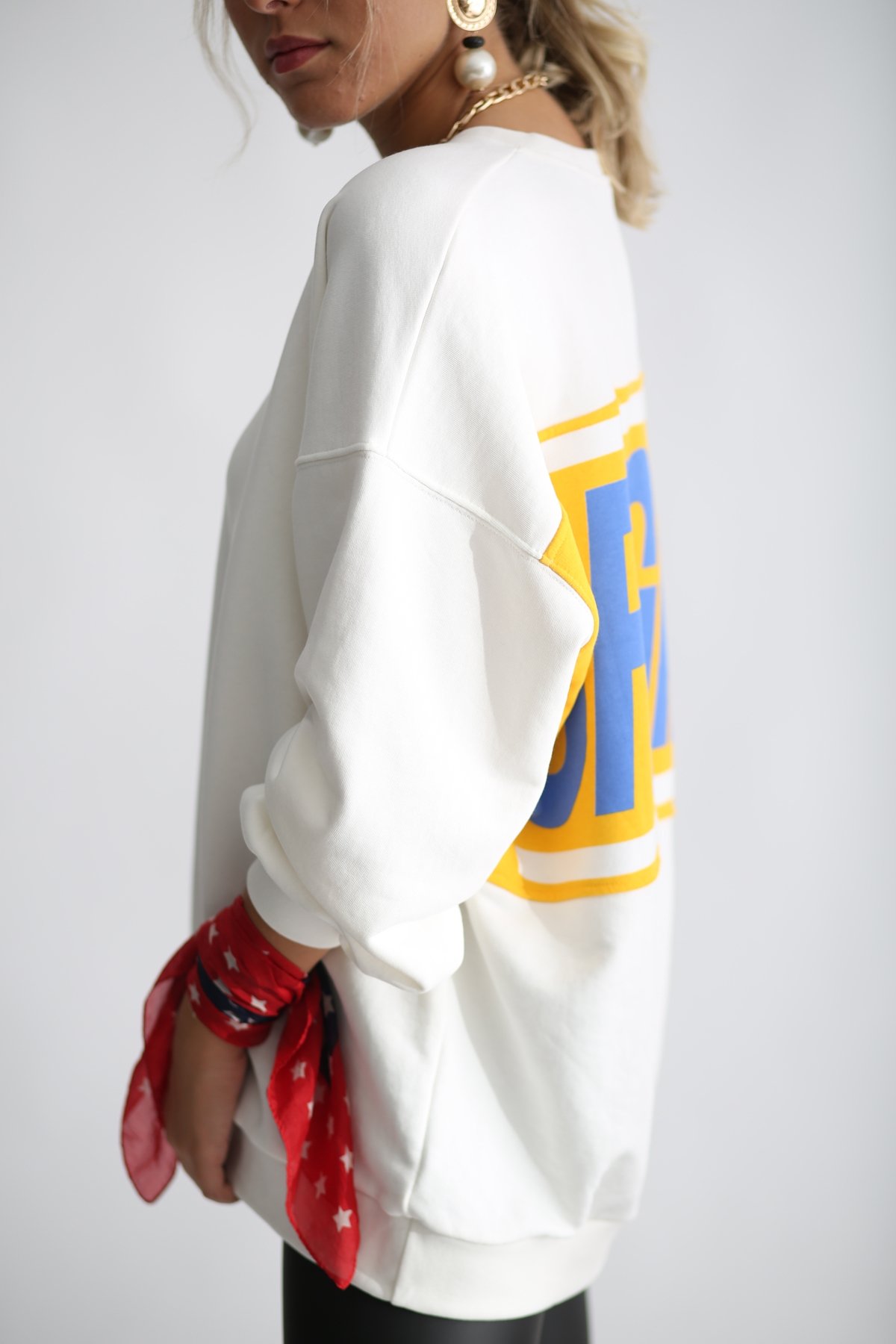 Ekru Original Baskılı Sweatshirt 4990