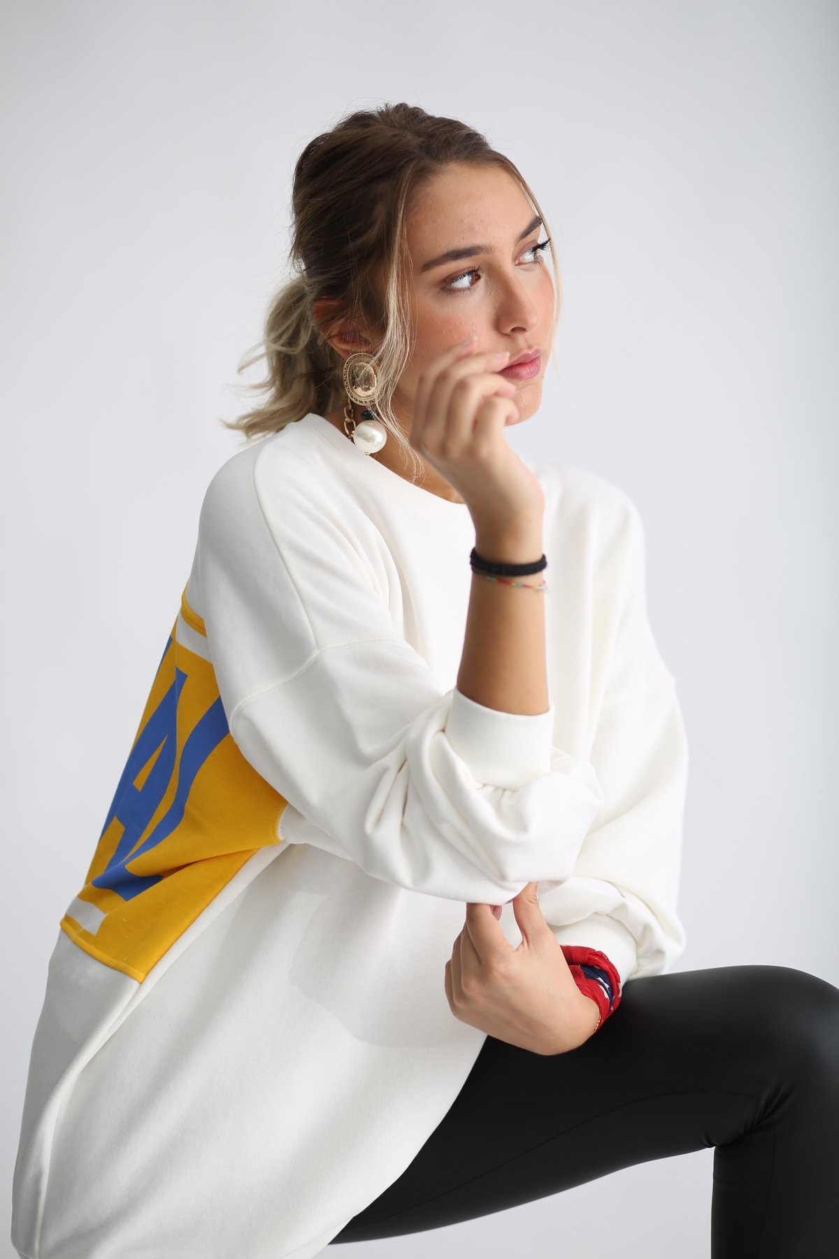 Ekru Original Baskılı Sweatshirt 4990