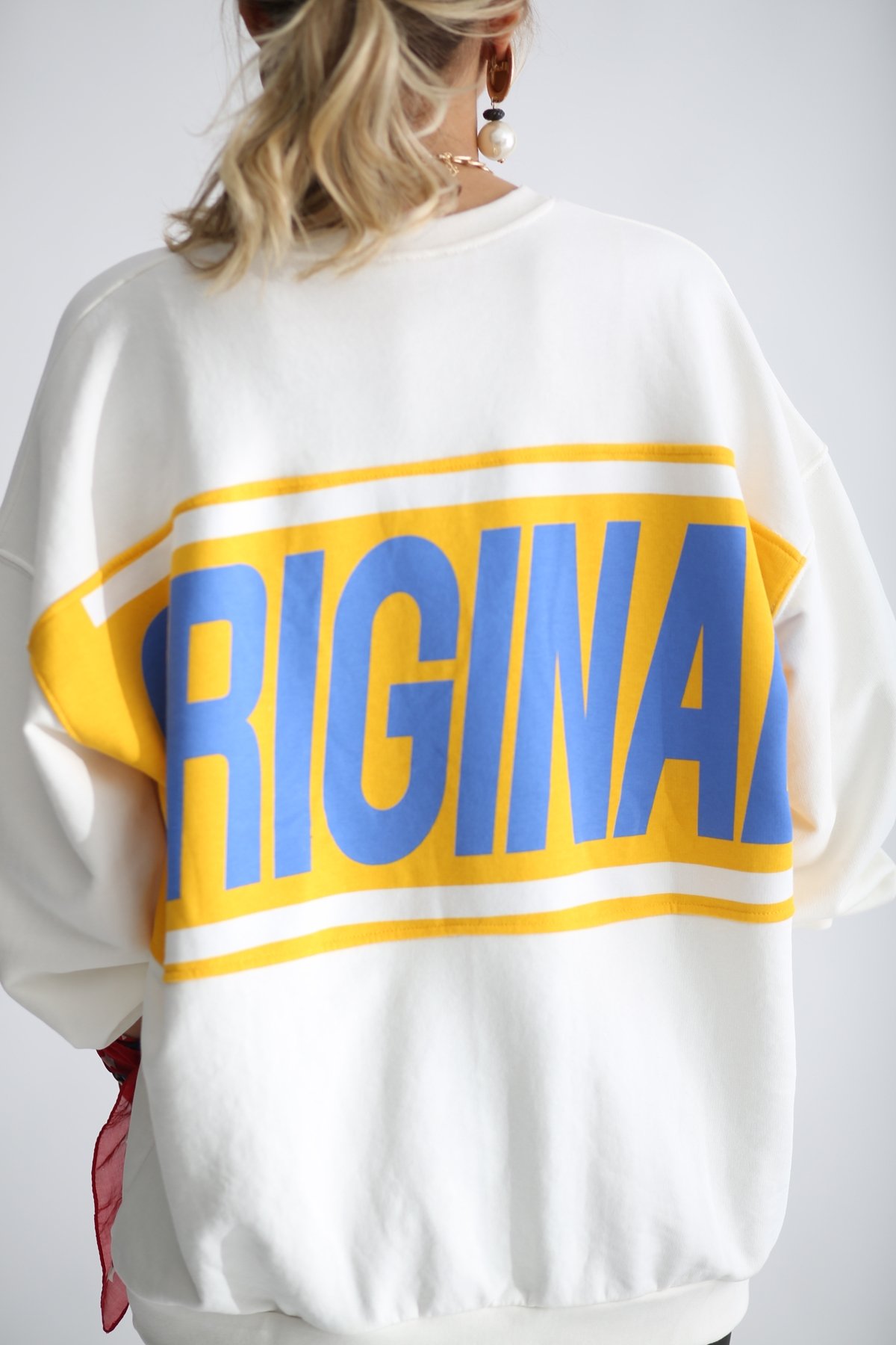 Ekru Original Baskılı Sweatshirt 4990