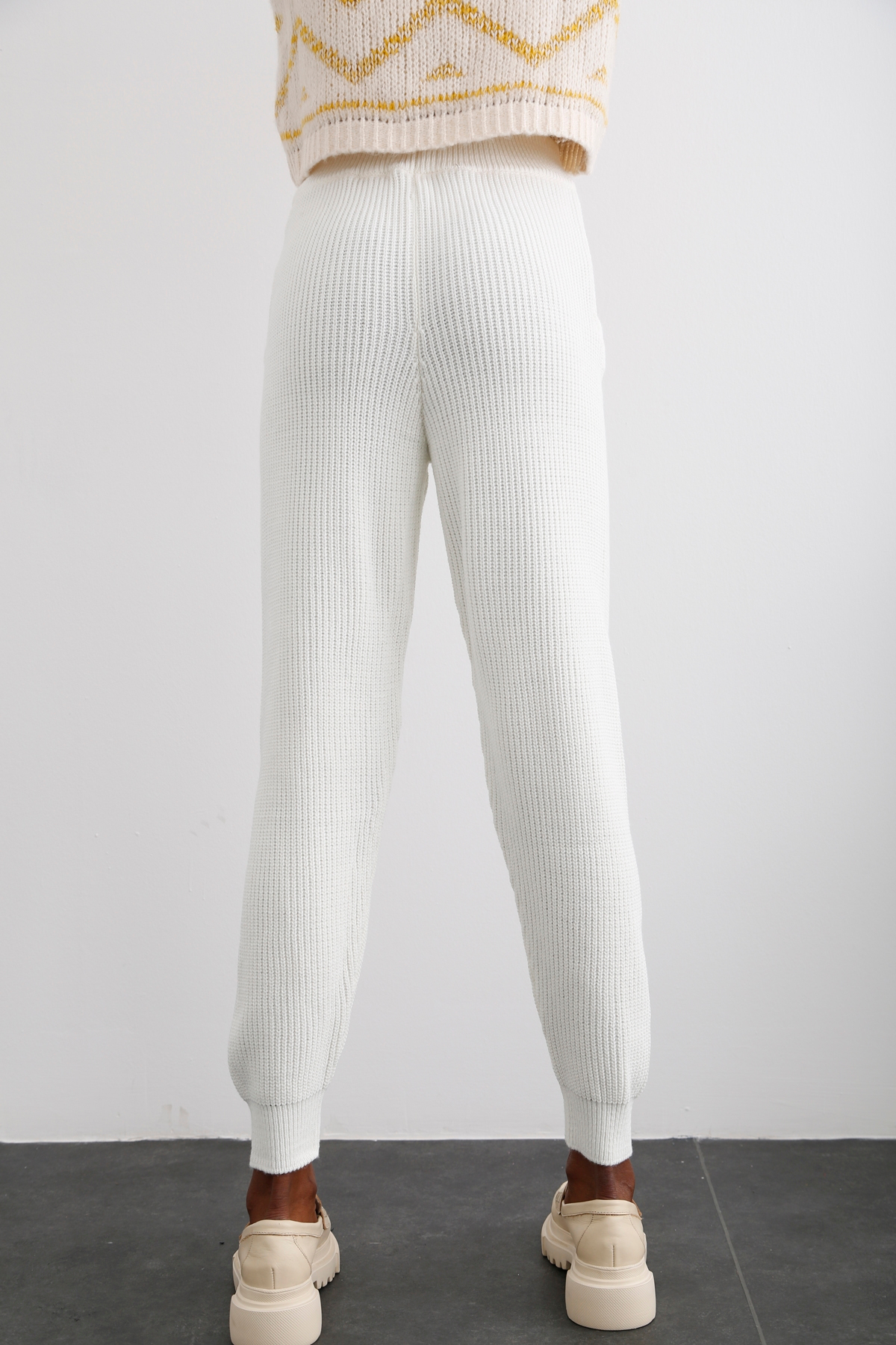 Ekru Örme Pantolon 2136