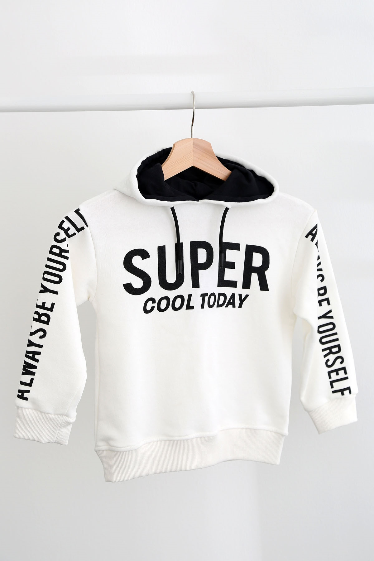 Ekru Super Baskılı Çocuk Sweatshirt 