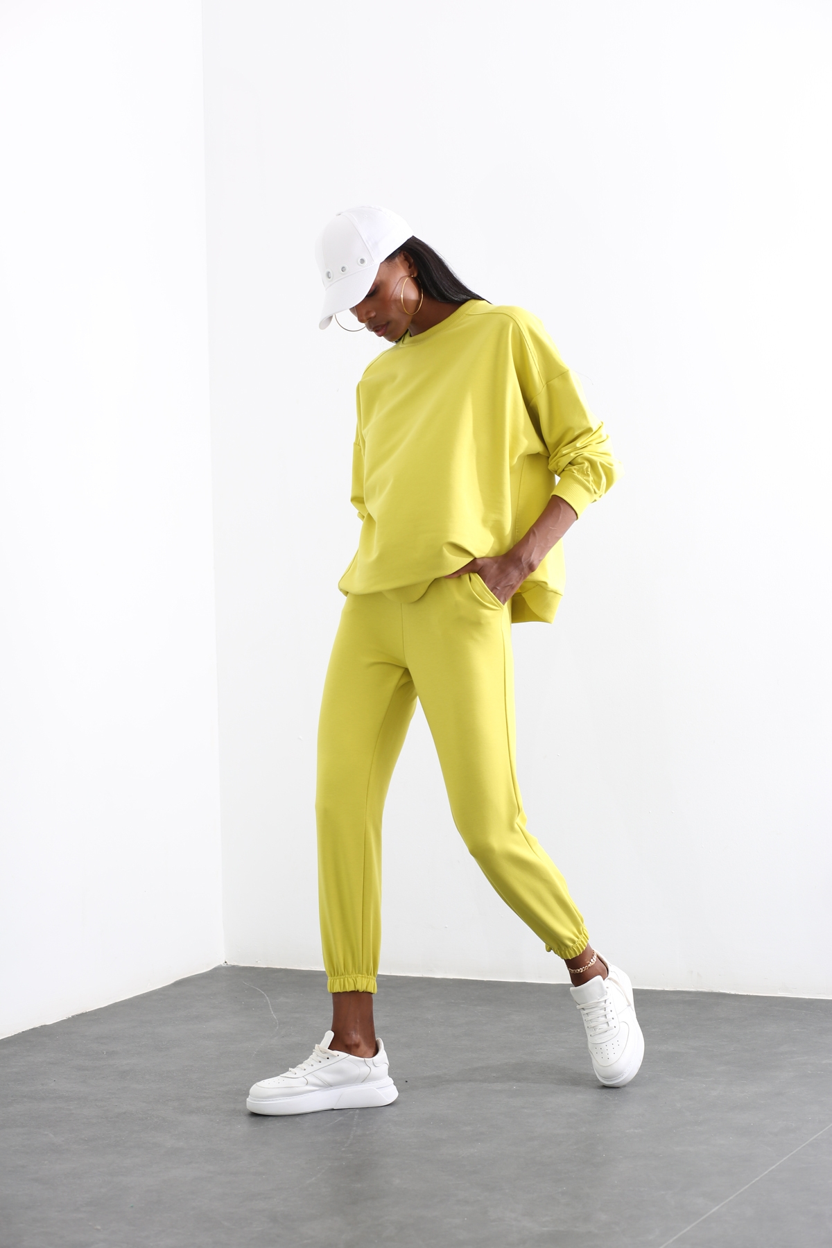 Fıstık Yeşili Oversize Eşofman Takım 98243