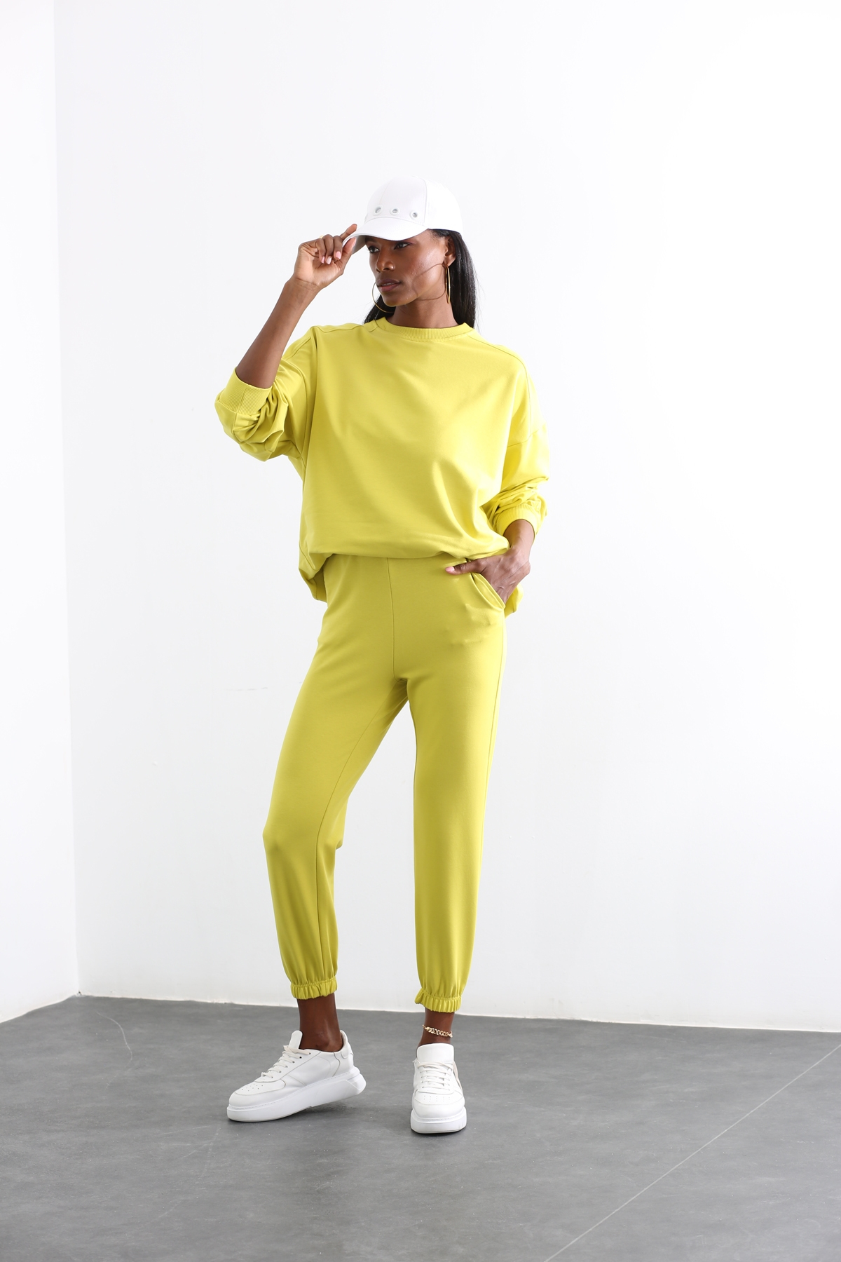 Fıstık Yeşili Oversize Eşofman Takım 98243