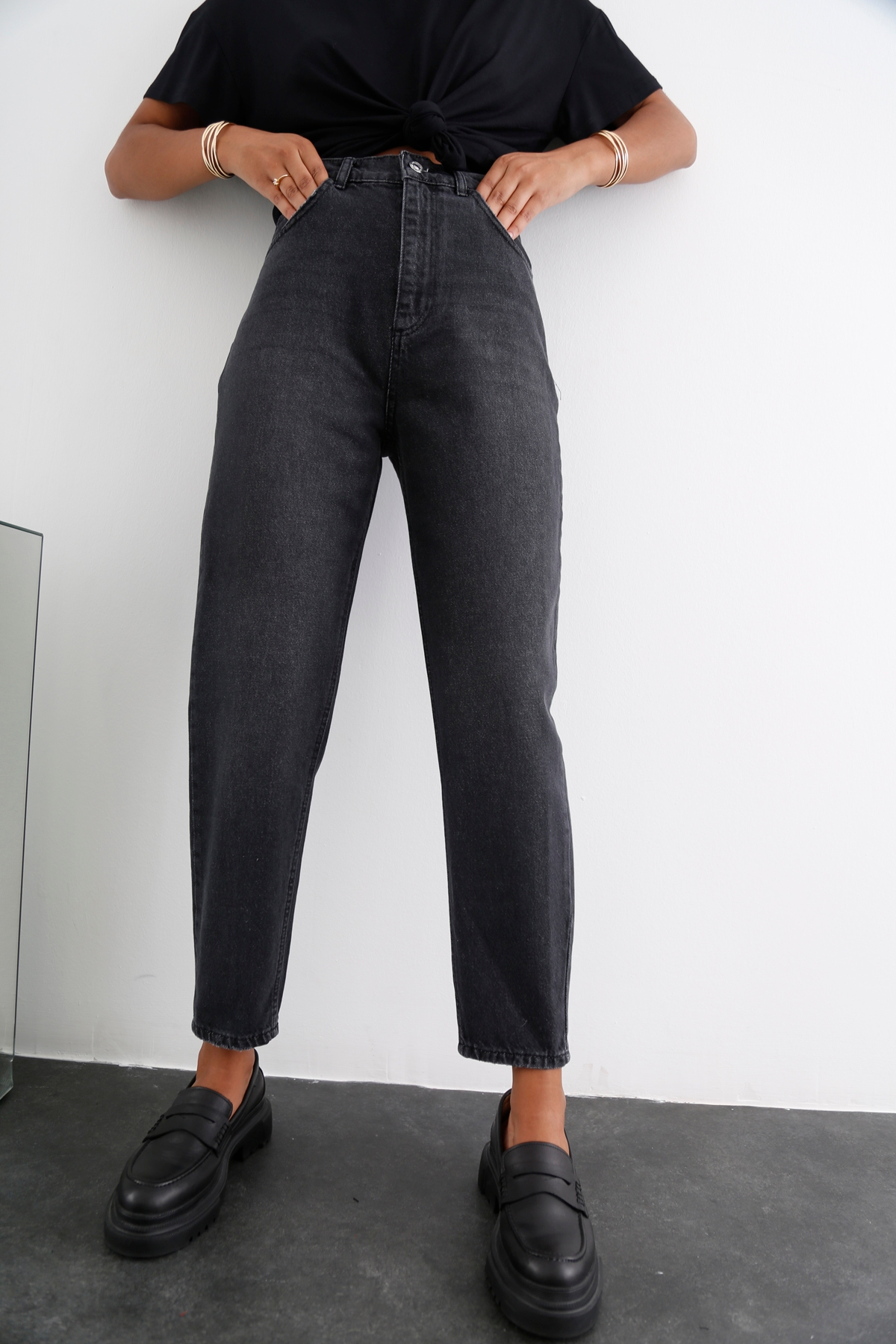 Füme Extra Yüksek Bel Mom Jean 21474