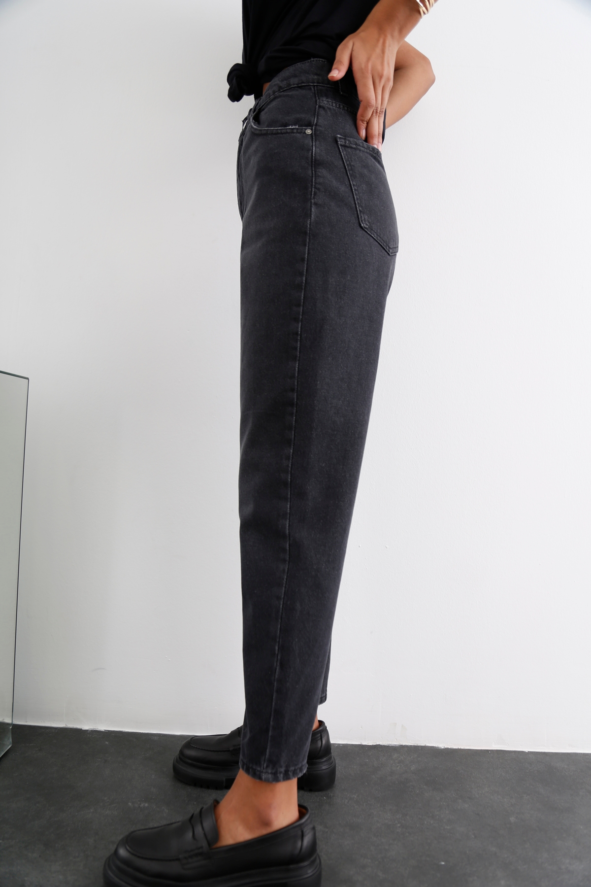 Füme Extra Yüksek Bel Mom Jean 21474