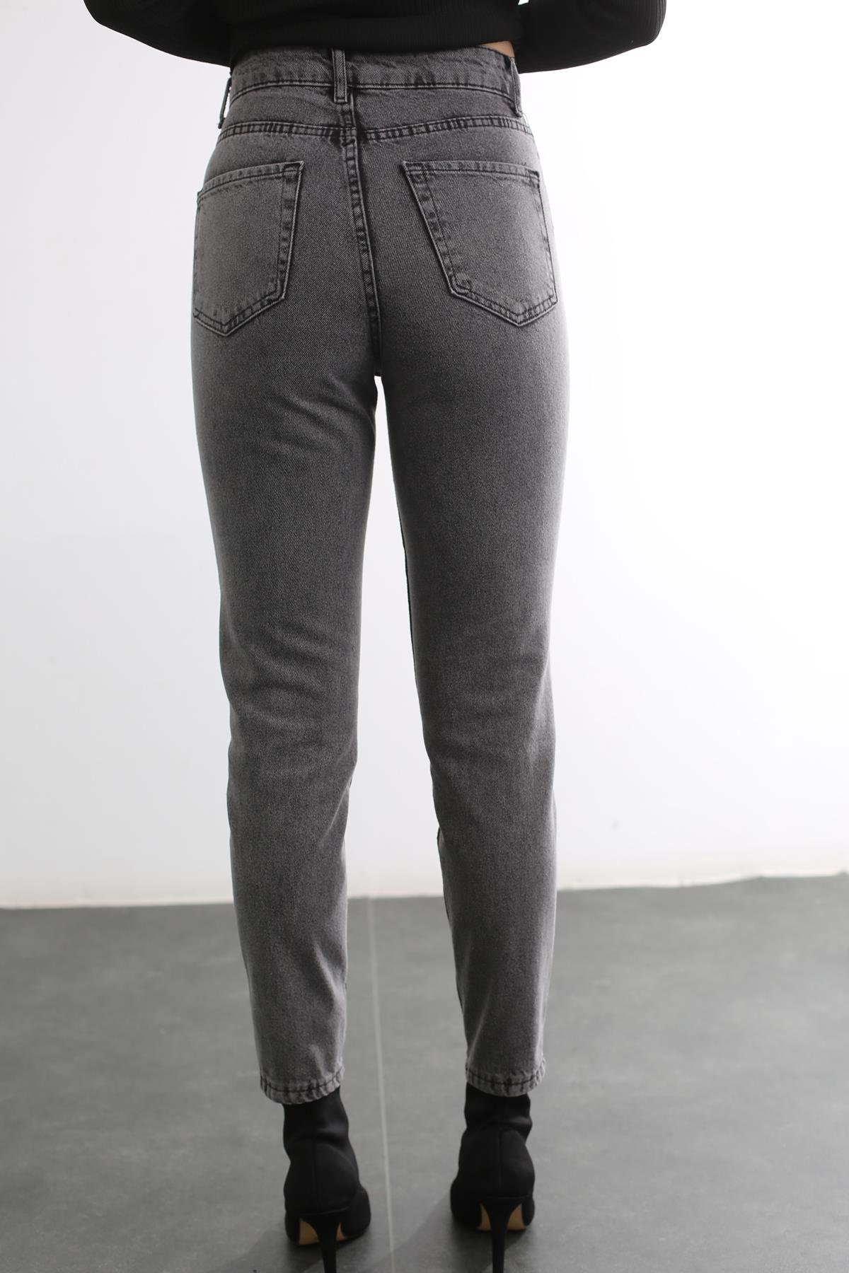 Füme Ultra Yüksek Bel Taşlı Jean 1084-ZR