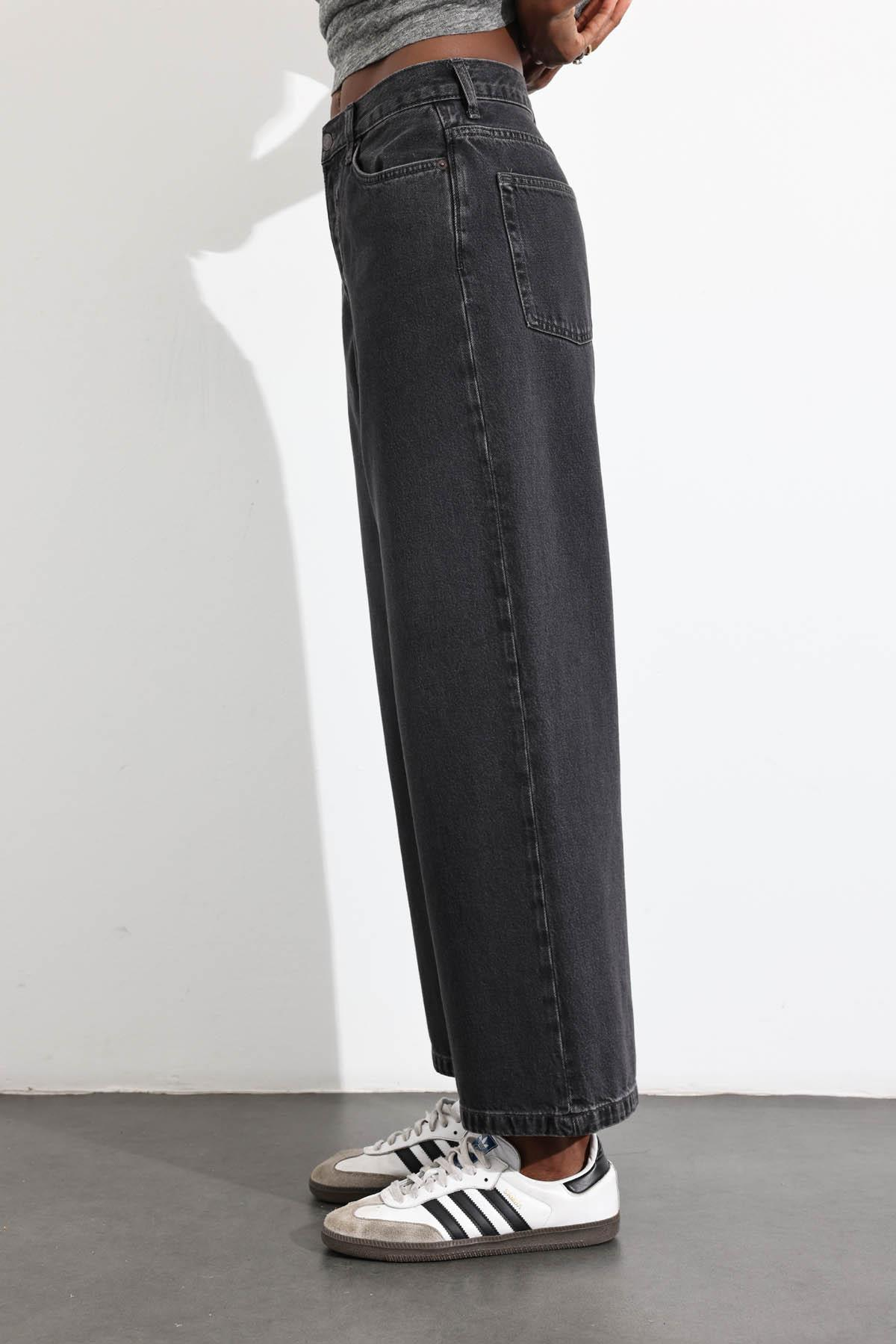 Füme Yüksek Bel Baggy Jean 