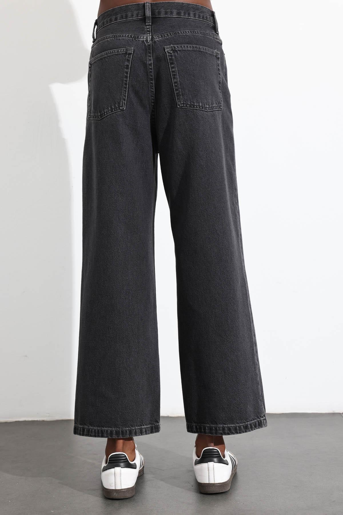 Füme Yüksek Bel Baggy Jean 