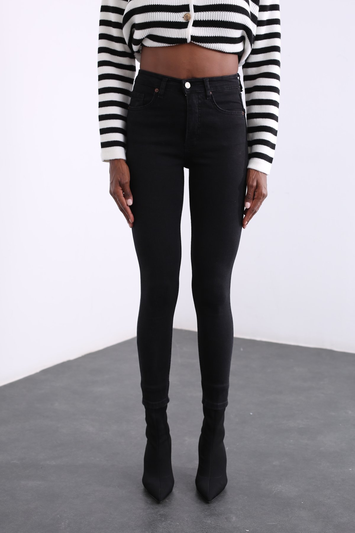 Füme Yüksek Bel Likralı Skinnyy Jean 2158