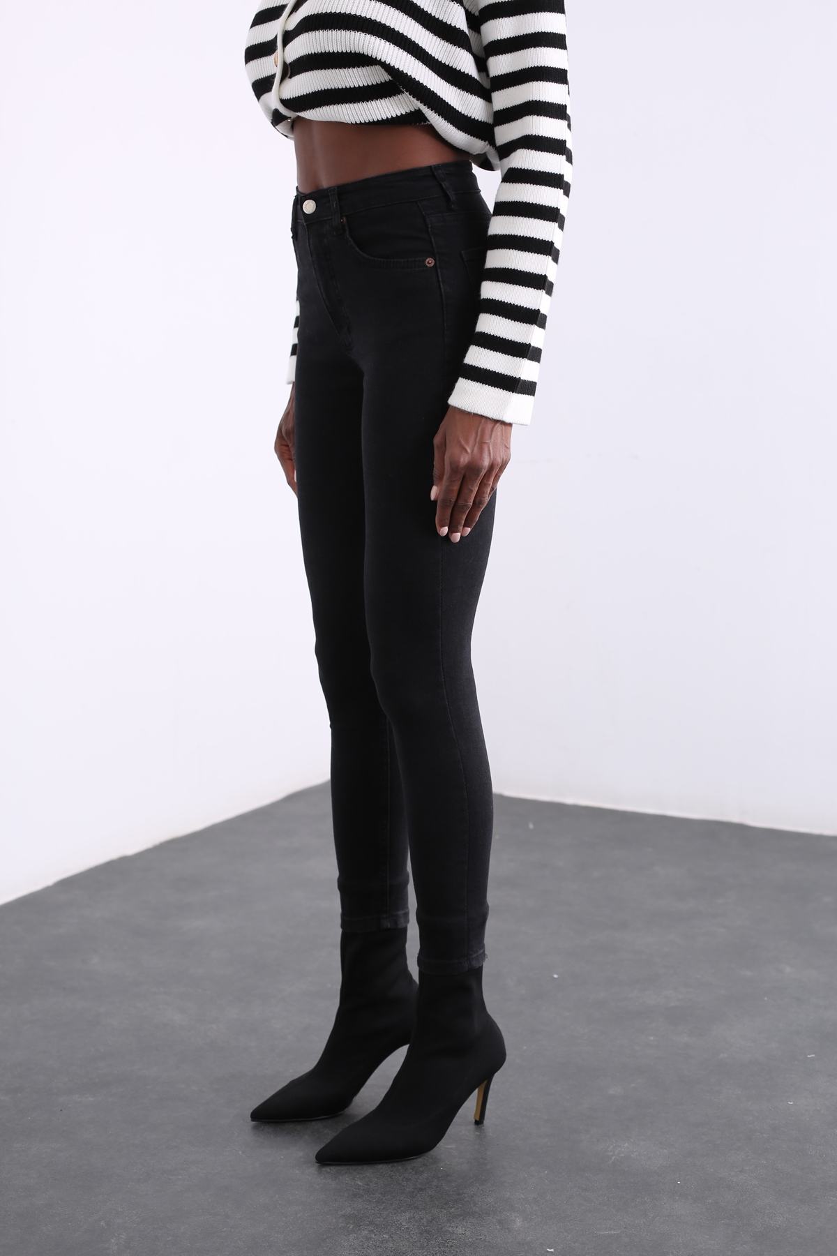 Füme Yüksek Bel Likralı Skinnyy Jean 2158
