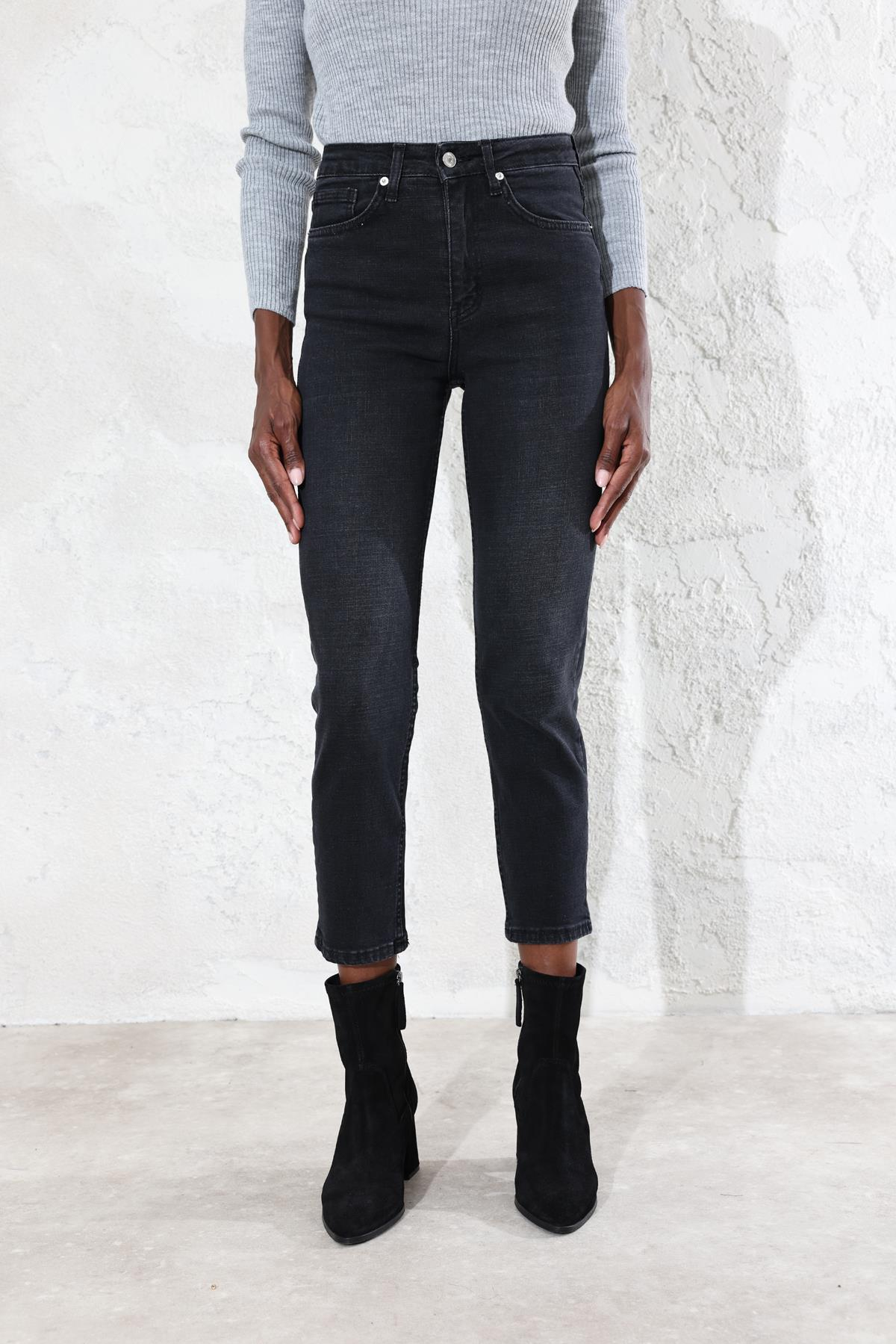 Füme Yüksek Bel Mom Jean 