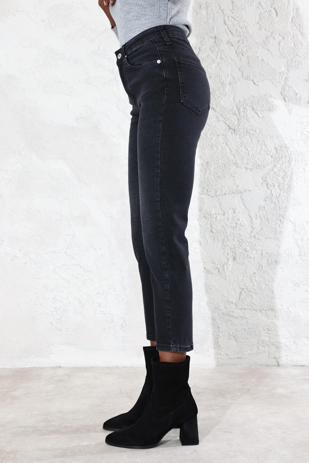 Füme Yüksek Bel Mom Jean 