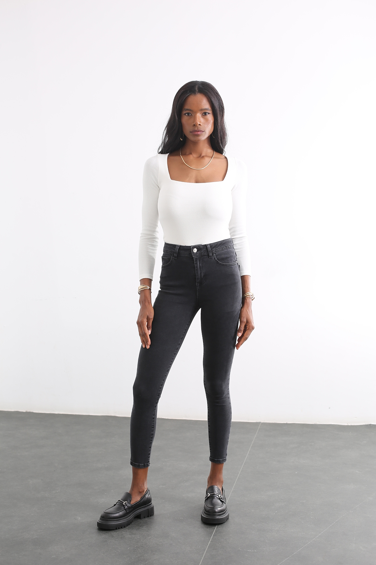 Füme Yüksek Bel Skinny Jean 22449