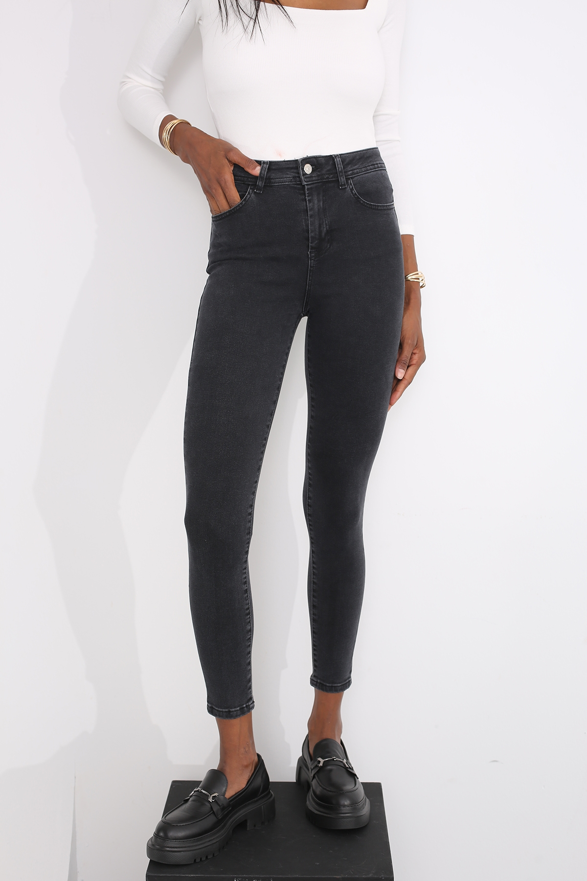 Füme Yüksek Bel Skinny Jean 22449