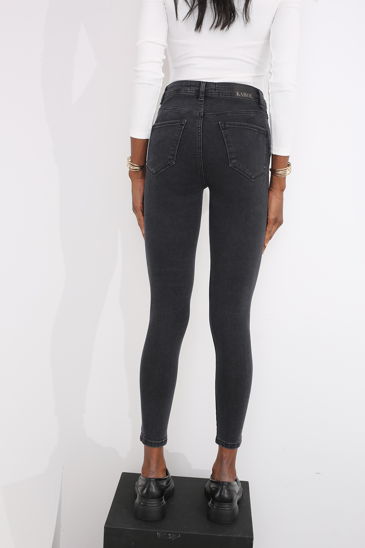 Füme Yüksek Bel Skinny Jean 22449