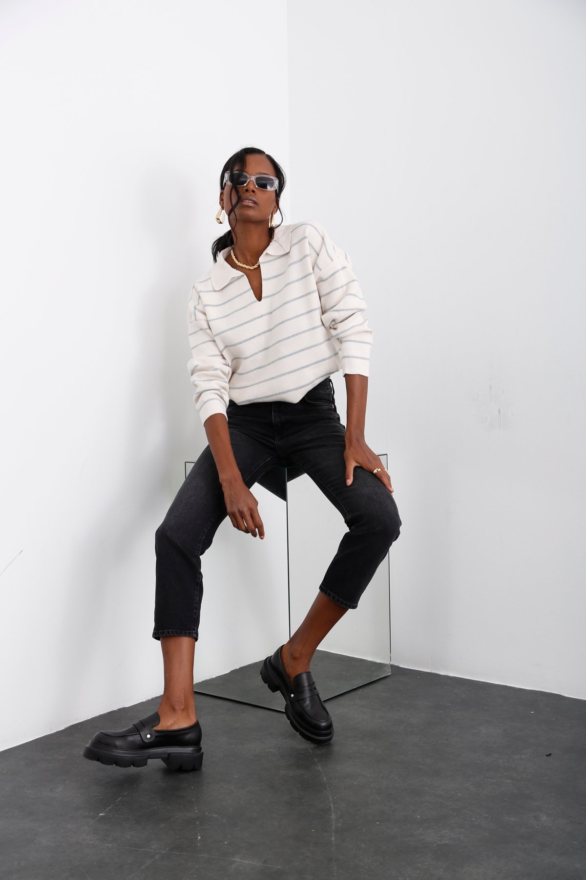 Füme Yüksek Bel Slim Fit Jean 