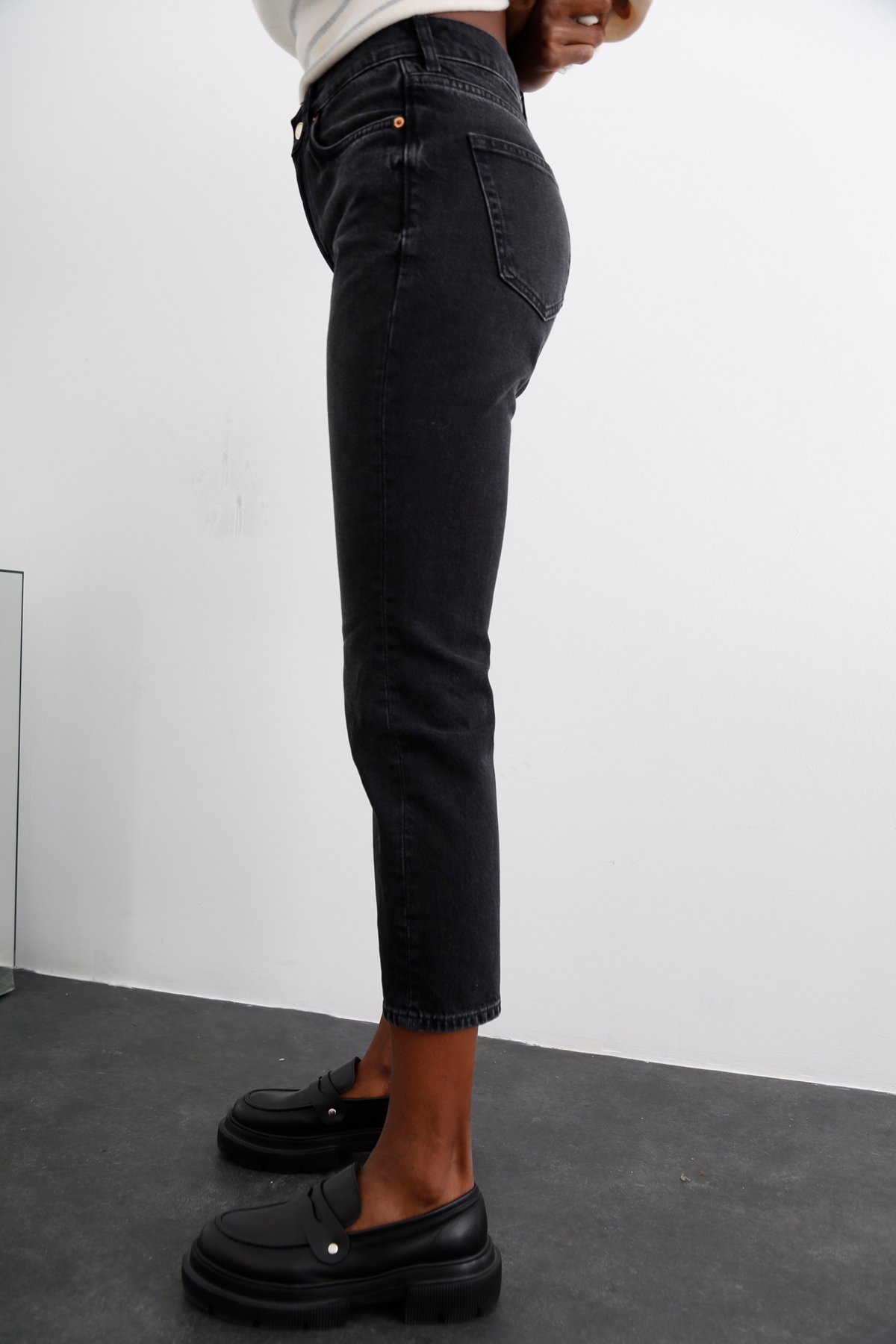 Füme Yüksek Bel Slim Fit Jean 