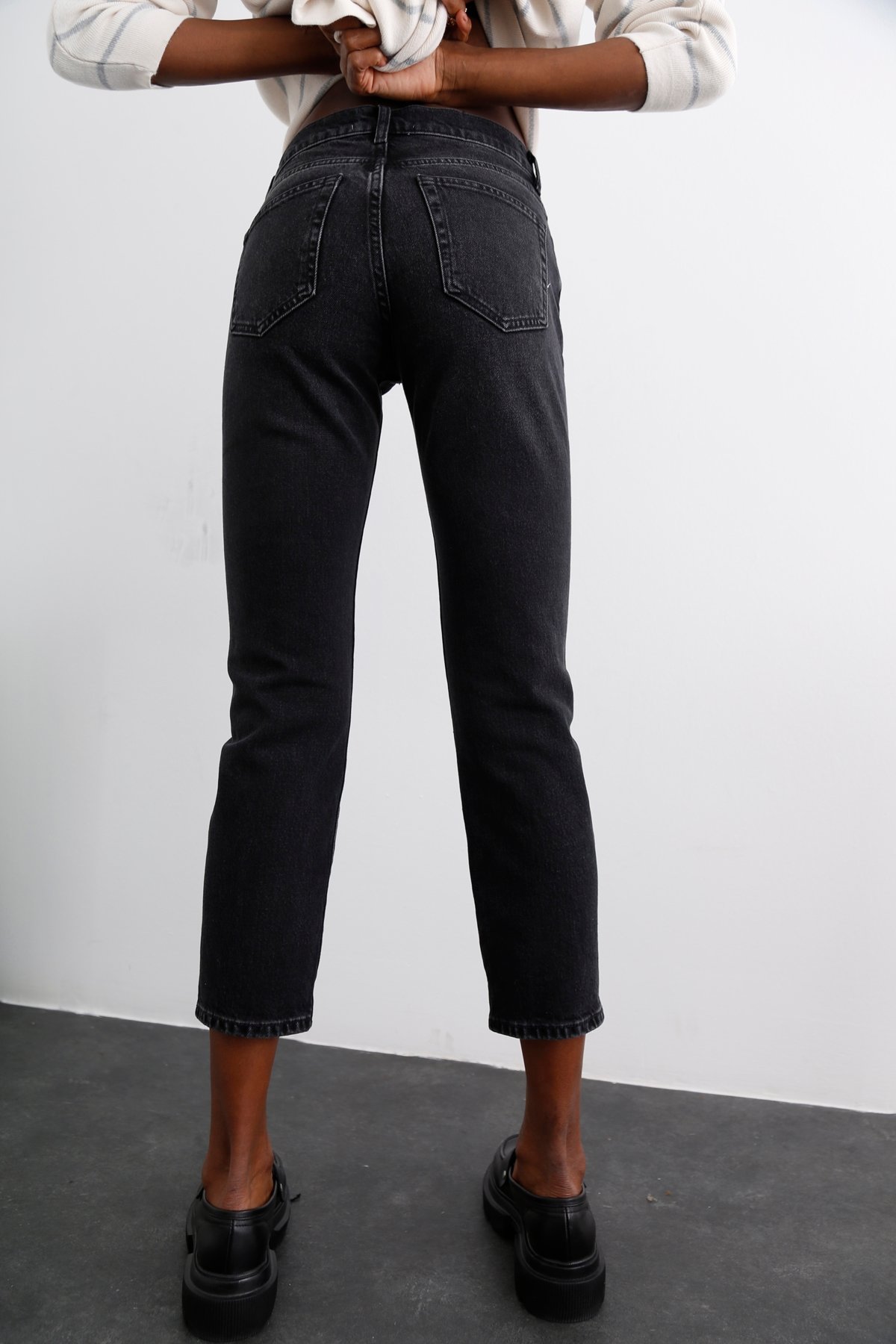 Füme Yüksek Bel Slim Fit Jean 