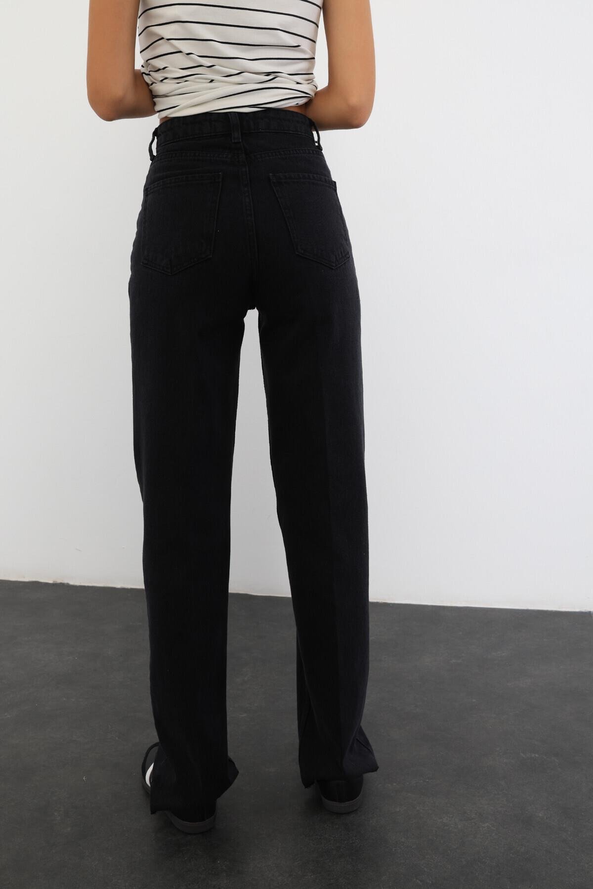 Füme Yüksek Bel Straight Fit Jean 2141