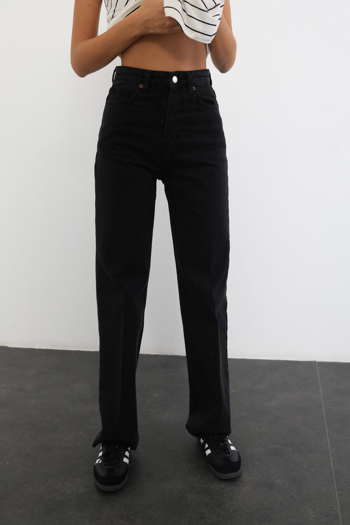 Füme Yüksek Bel Straight Fit Jean 2141