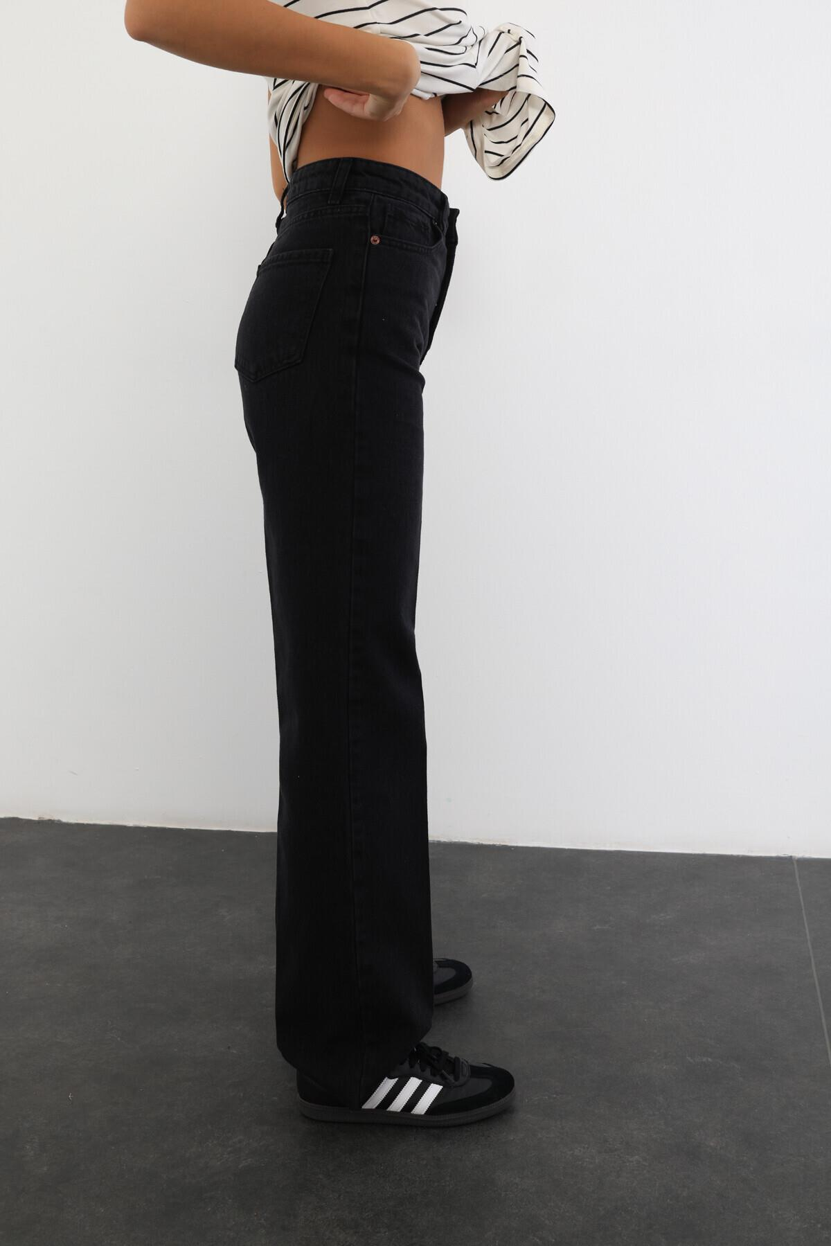 Füme Yüksek Bel Straight Fit Jean 2141