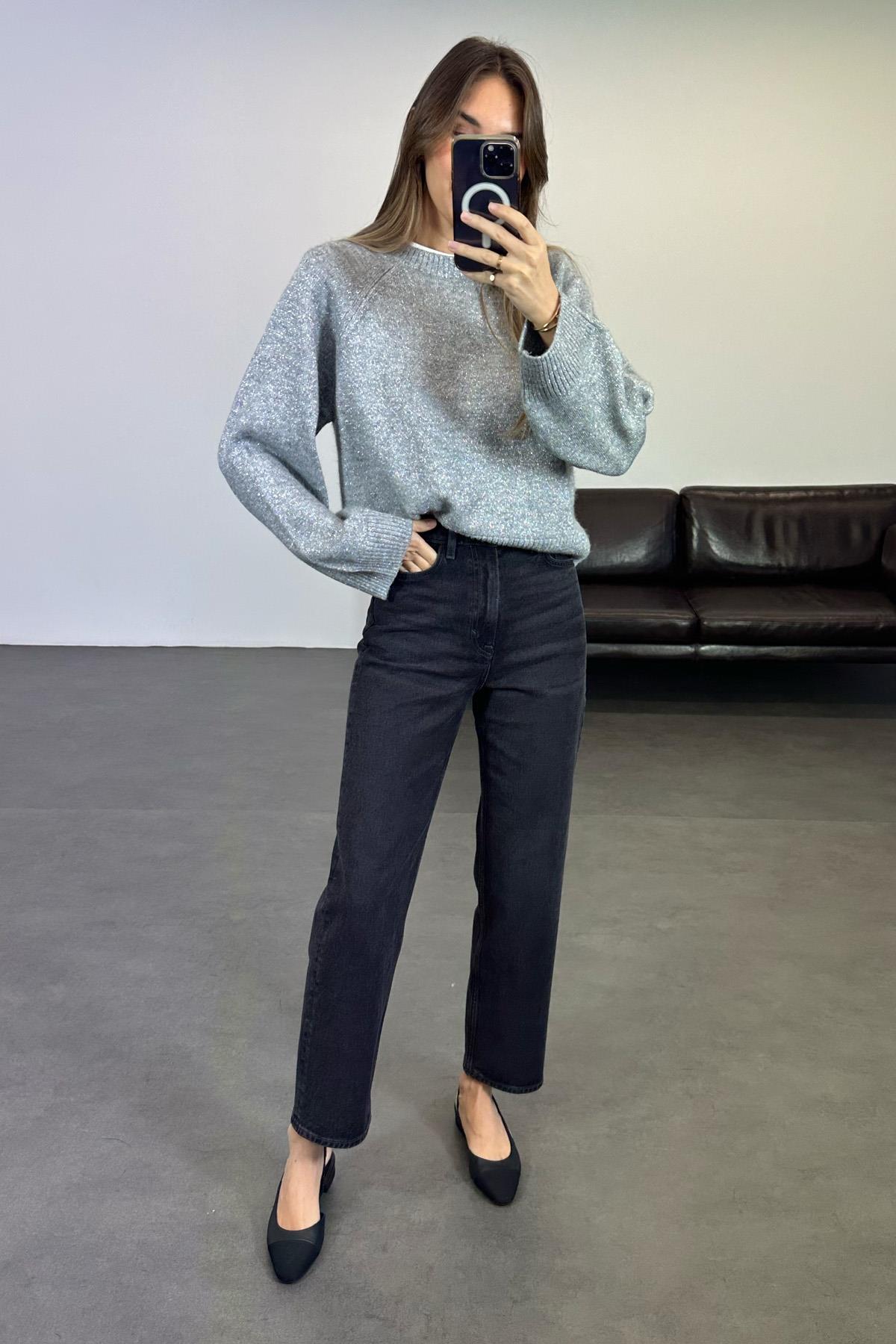 Füme Yüksek Bel Straight Jean 
