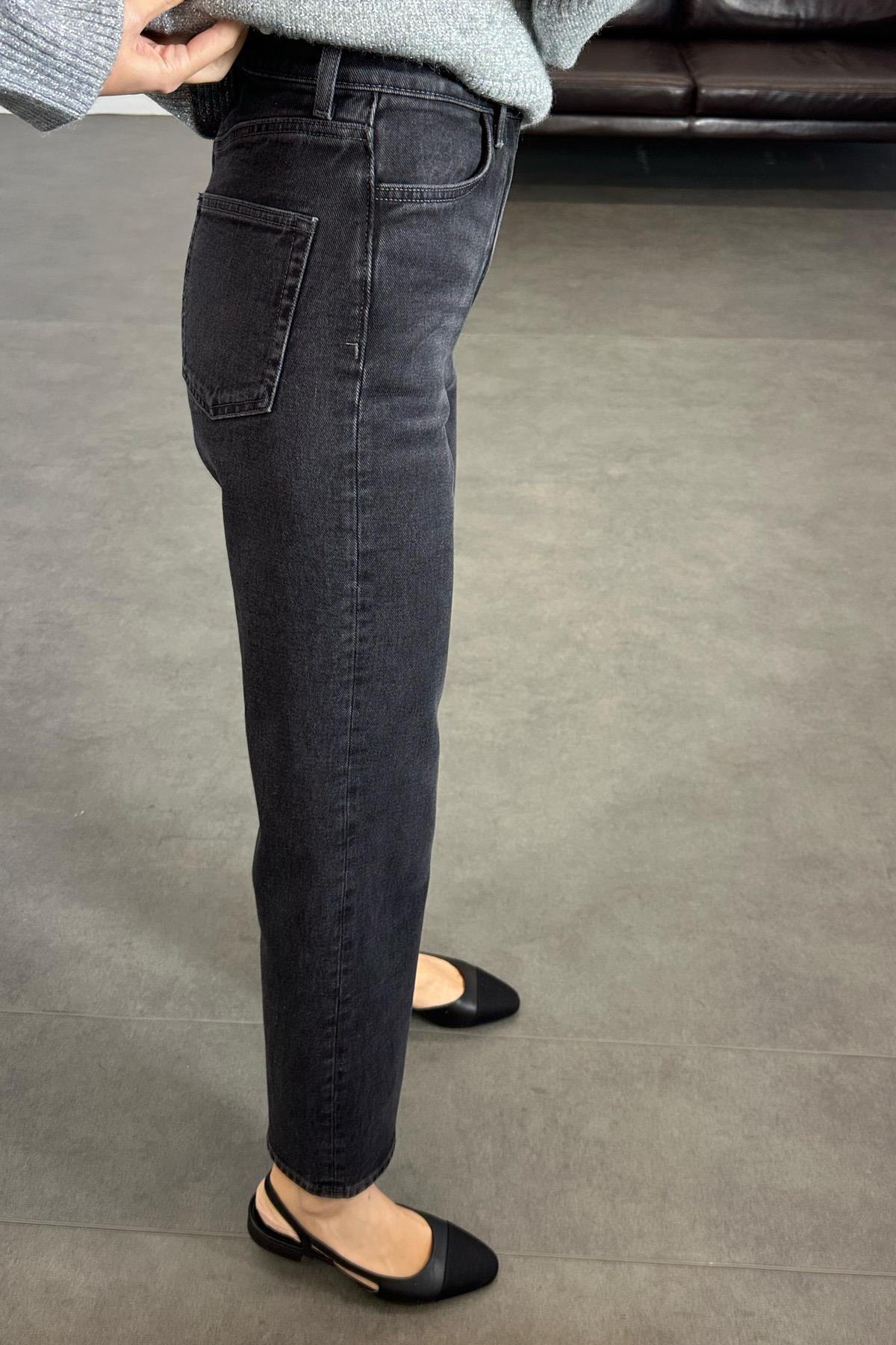 Füme Yüksek Bel Straight Jean 