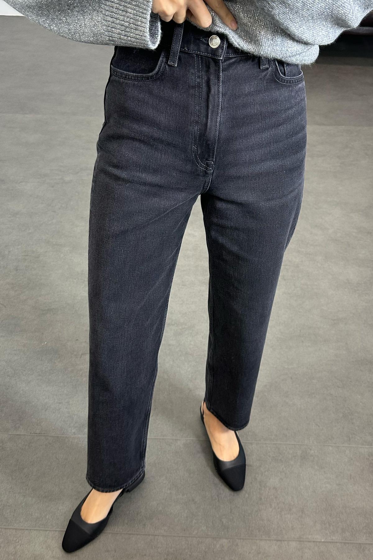 Füme Yüksek Bel Straight Jean 