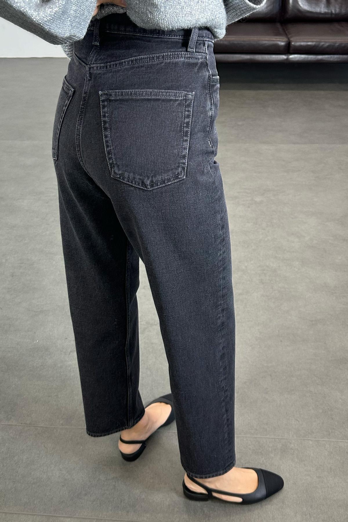 Füme Yüksek Bel Straight Jean 