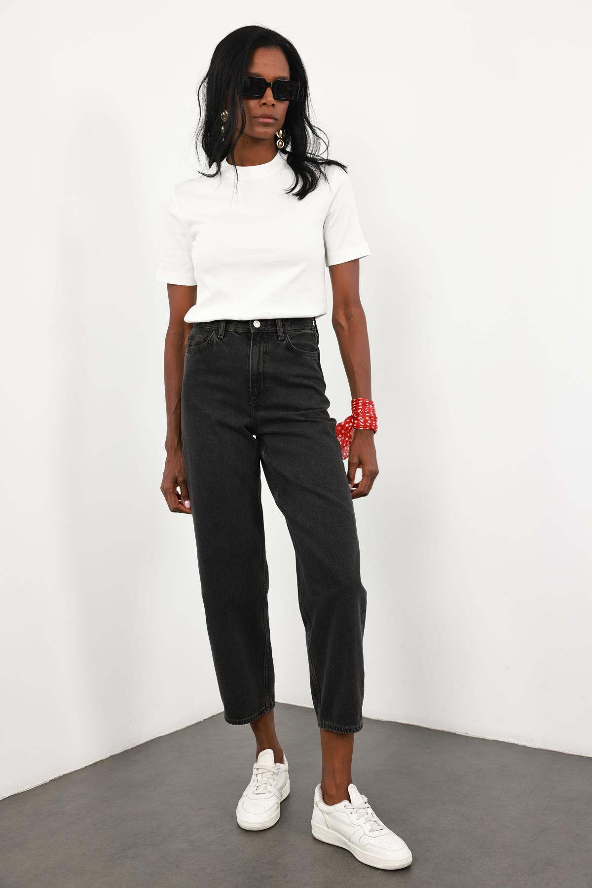 Füme Yüksek Bel Tapered Jean 