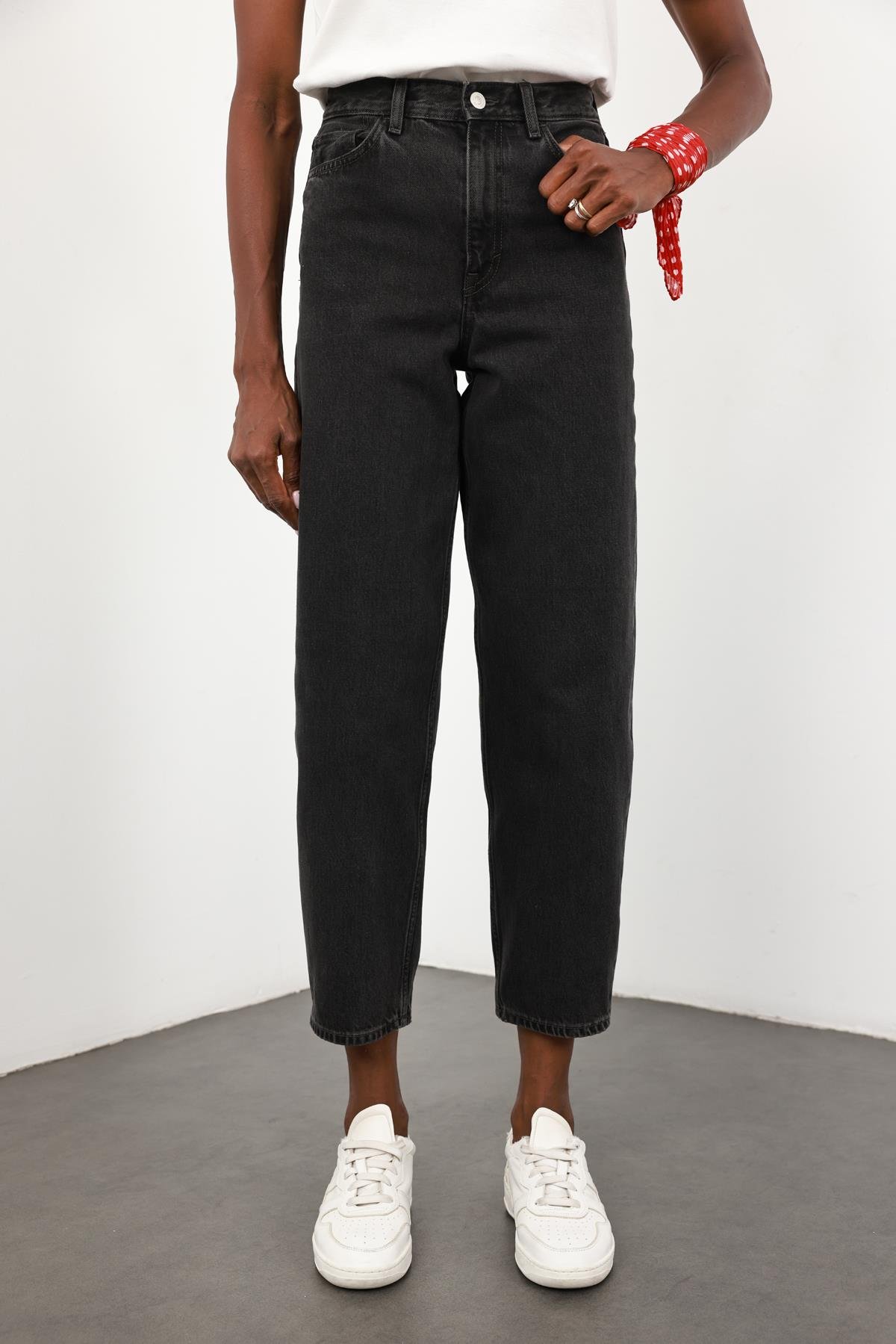 Füme Yüksek Bel Tapered Jean 
