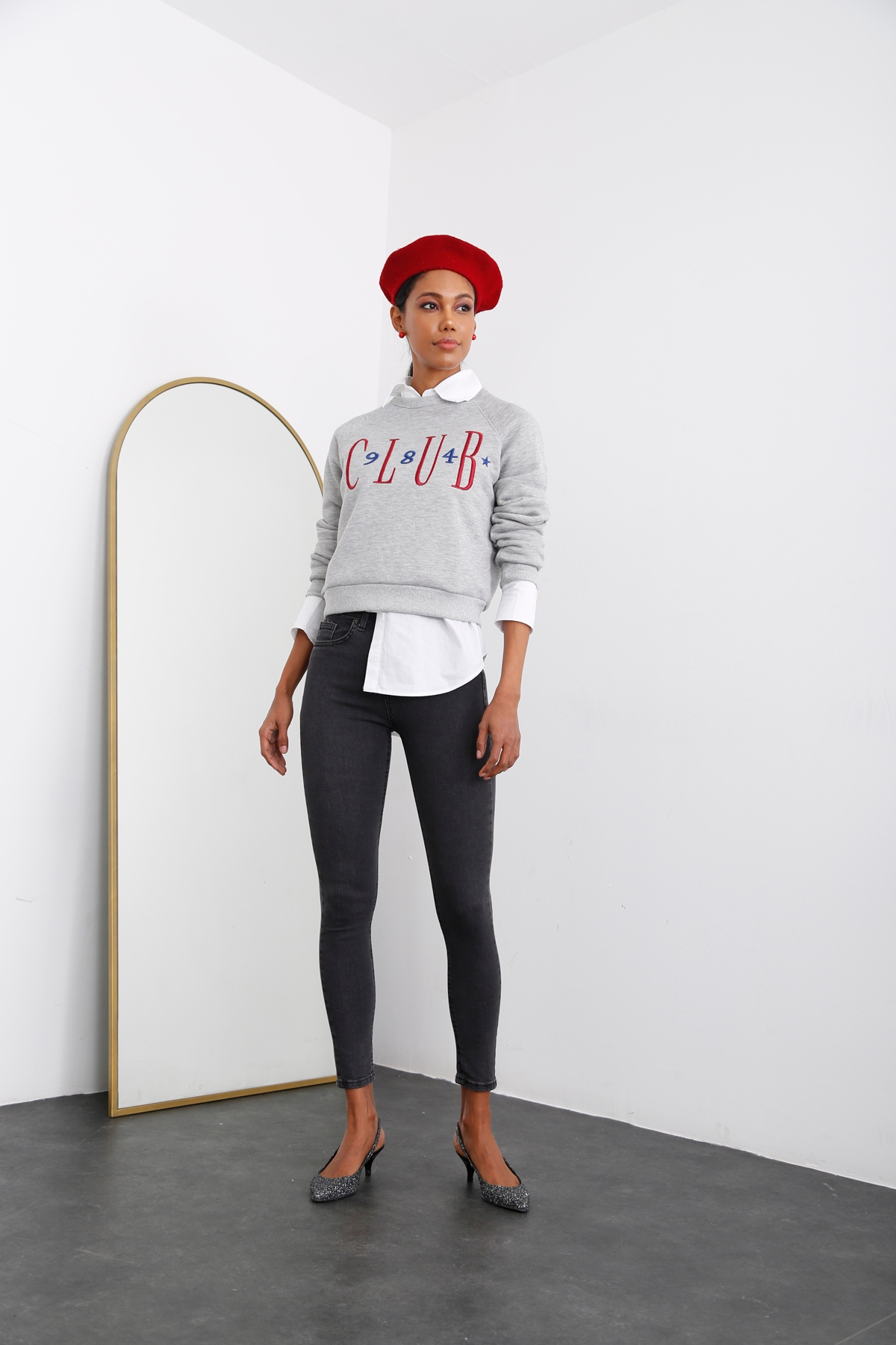 Füme Yüksek Bel Toparlayan Slim Fit Jean 