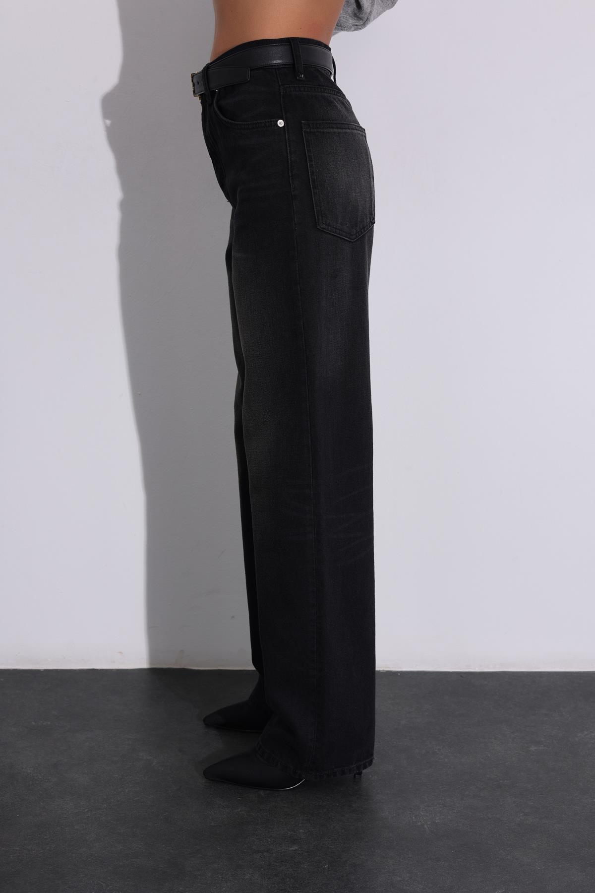 Füme Yüksek Bel Wide Leg Jean 