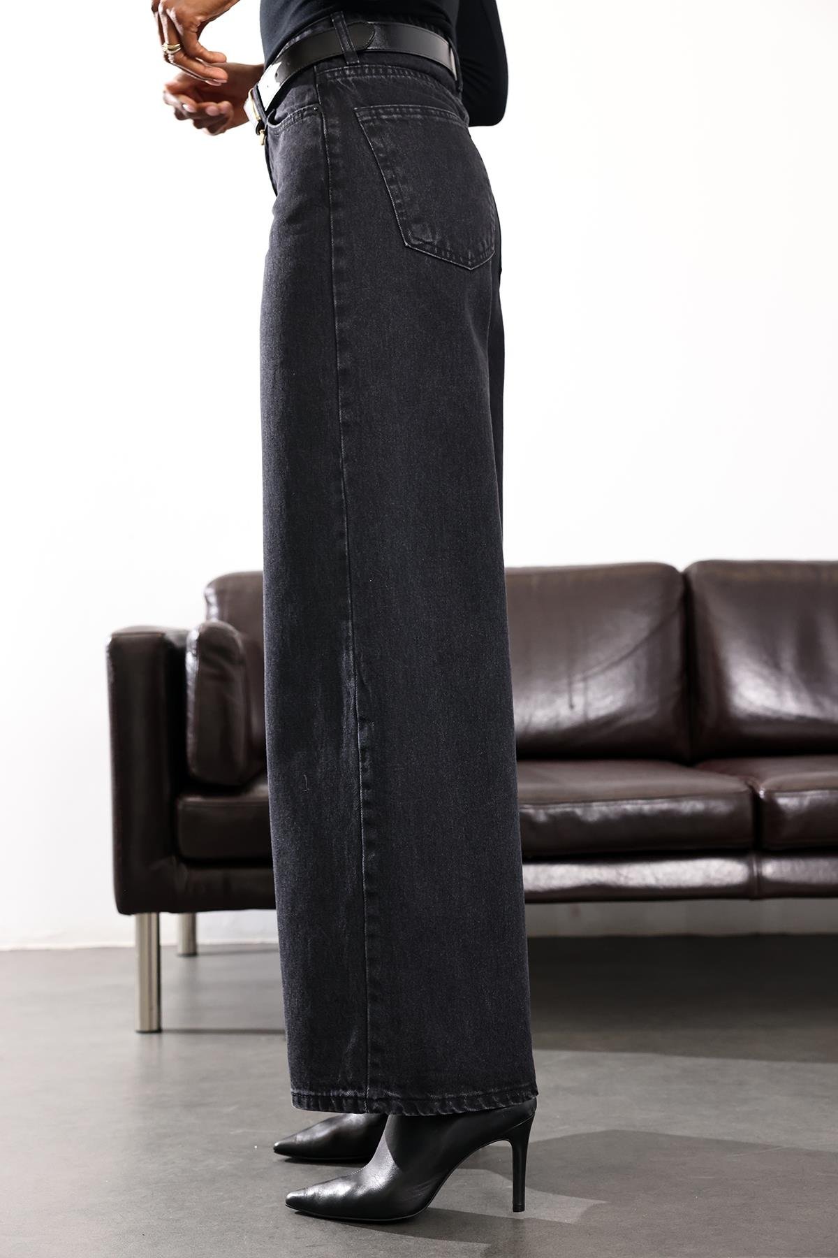 Füme Yüksek Bel Wide Leg Jean 