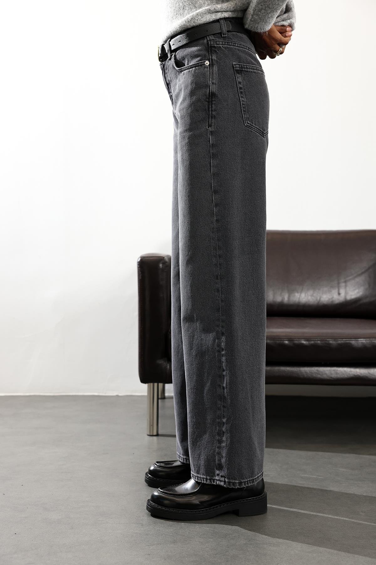 Füme Yüksek Bel Wide Leg Jean 