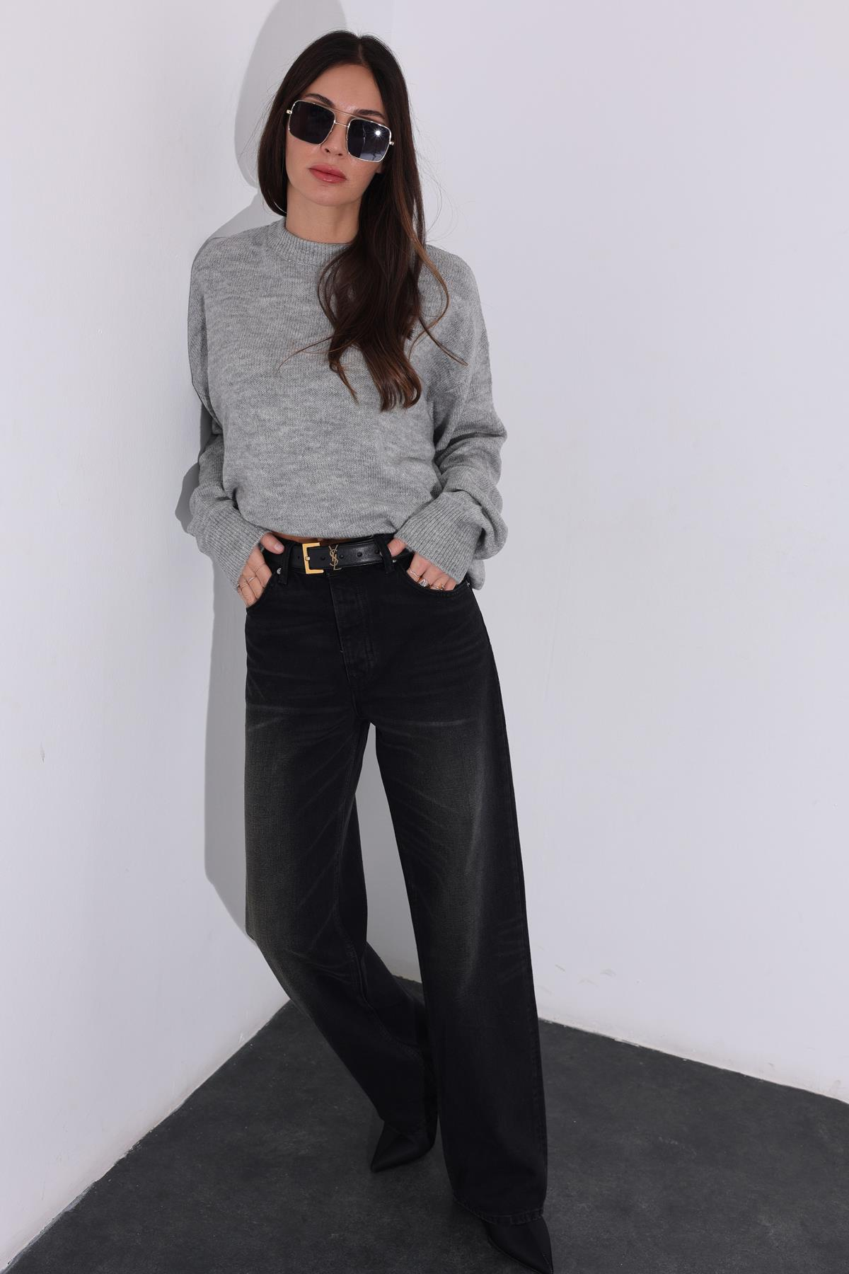 Füme Yüksek Bel Wide Leg Jean 