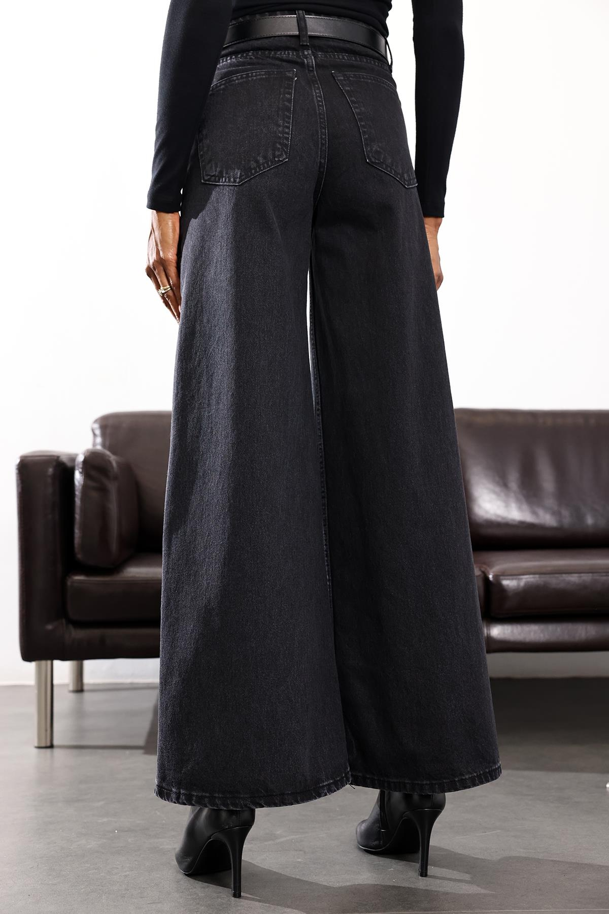 Füme Yüksek Bel Wide Leg Jean 
