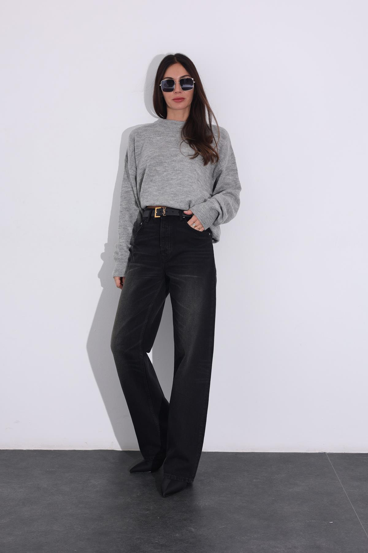 Füme Yüksek Bel Wide Leg Jean 