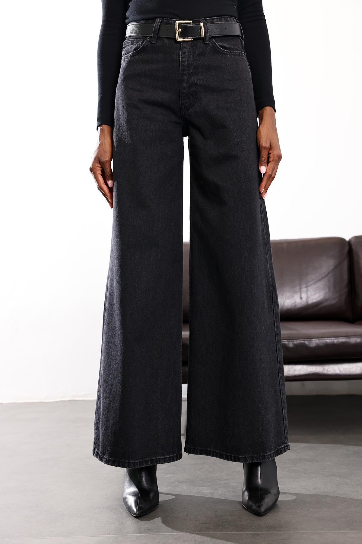 Füme Yüksek Bel Wide Leg Jean 