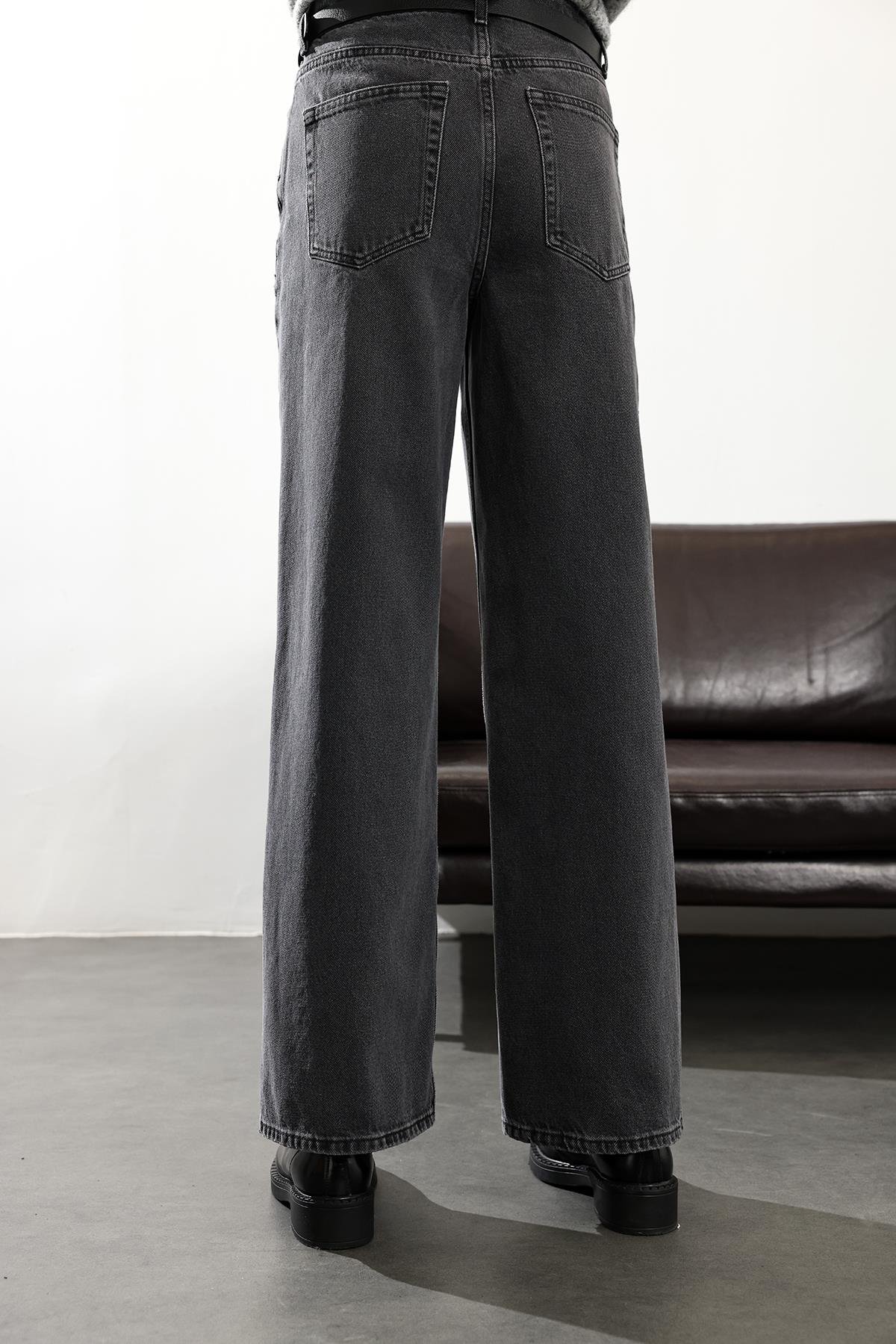 Füme Yüksek Bel Wide Leg Jean 