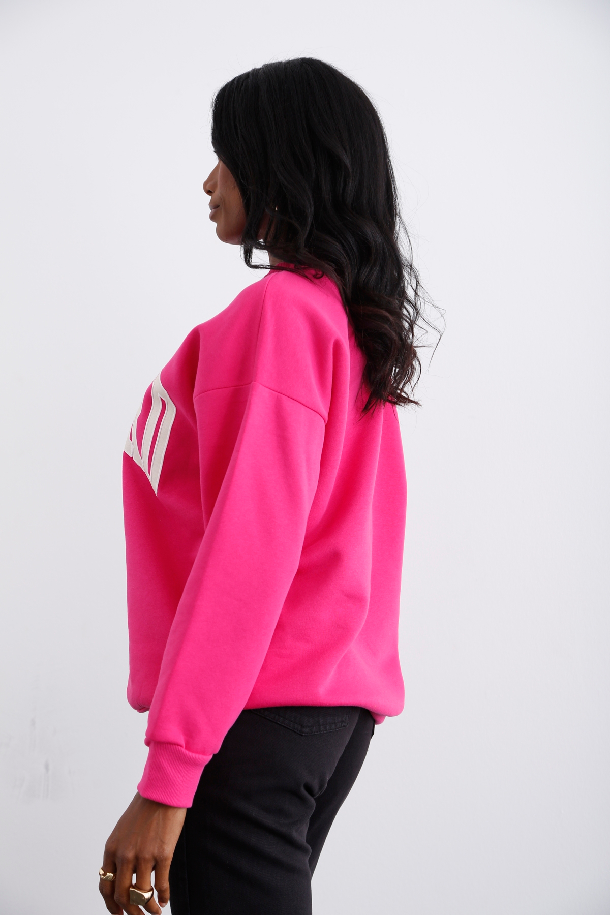 Fuşya Harvard Baskılı Şardonlu Sweatshirt 3630