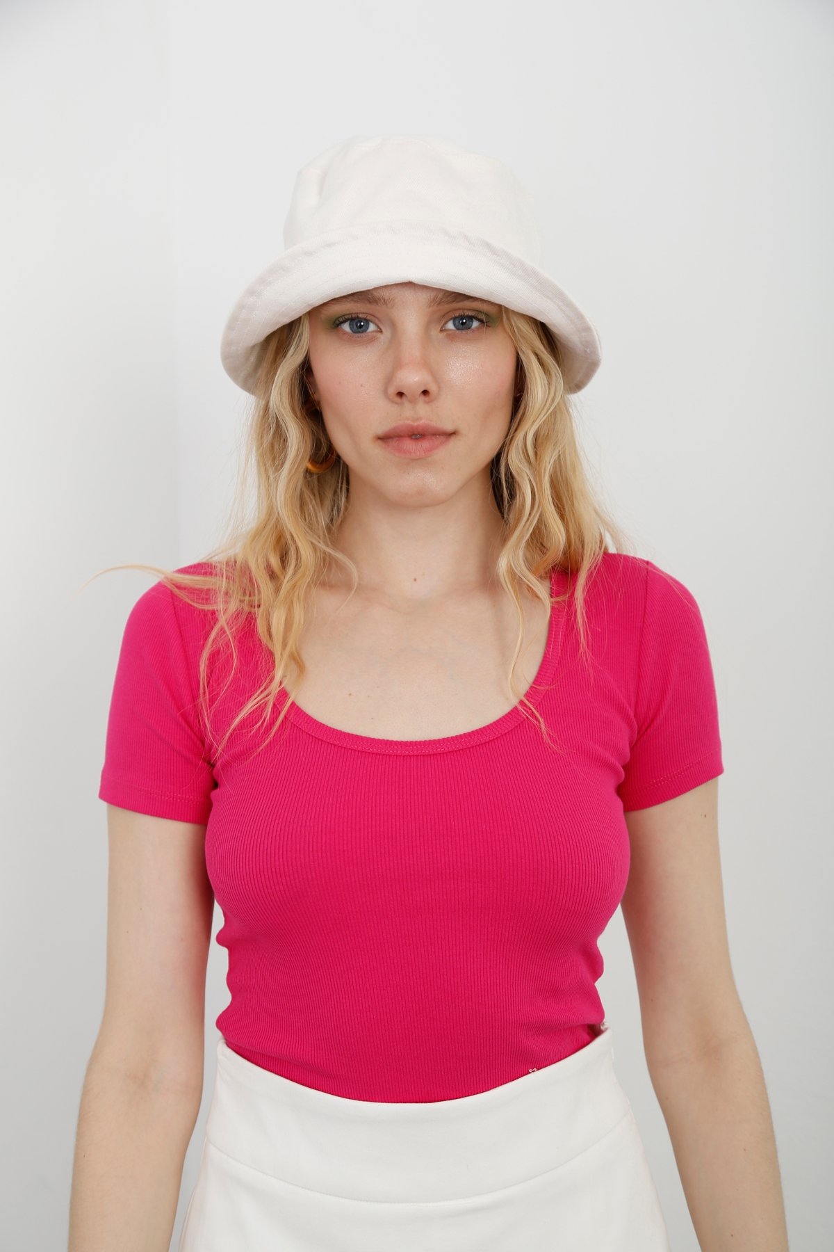 Fuşya U Yaka Tshirt 4160