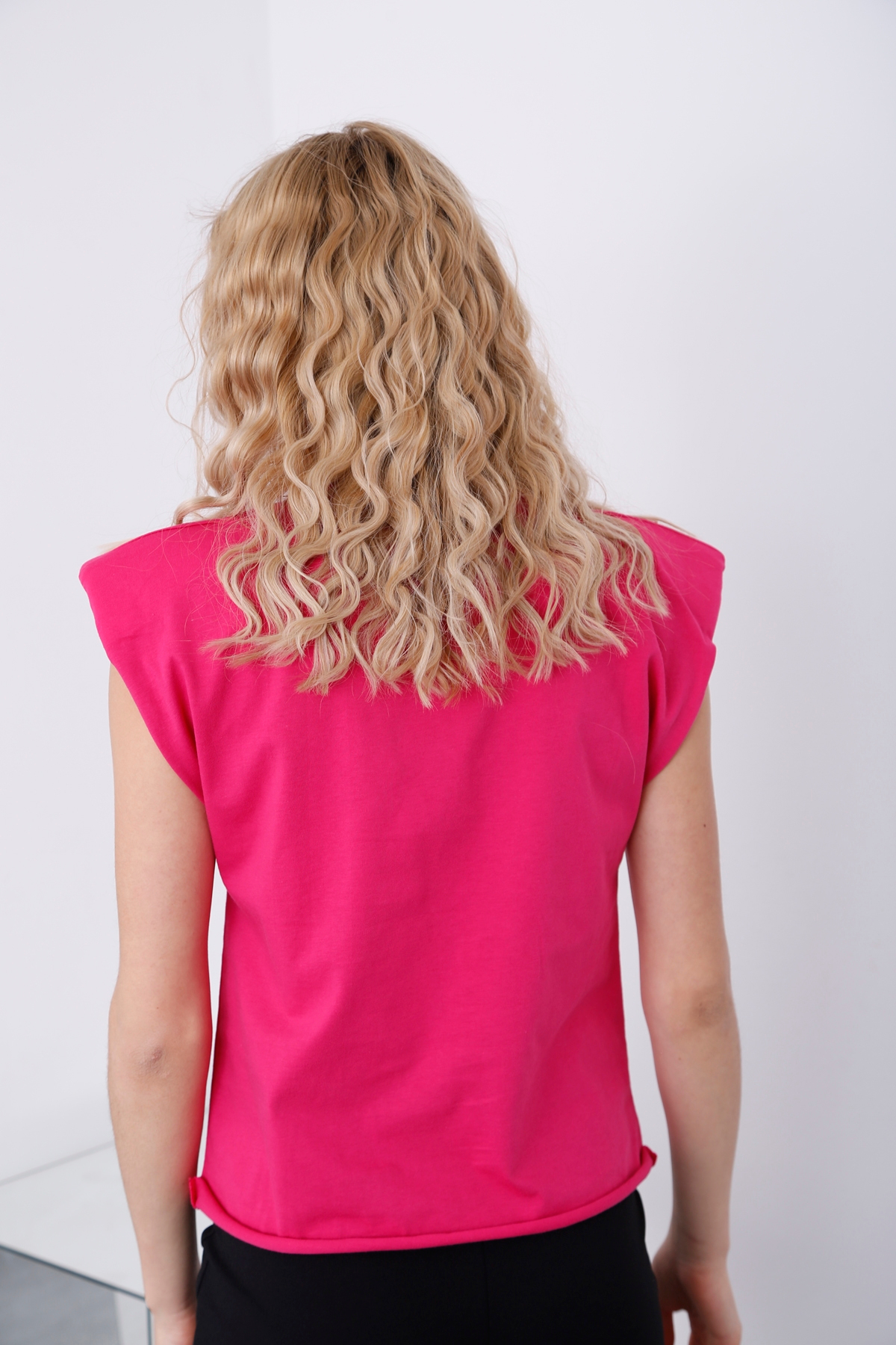 Fuşya Vatkalı Kolsuz Tshirt 3295