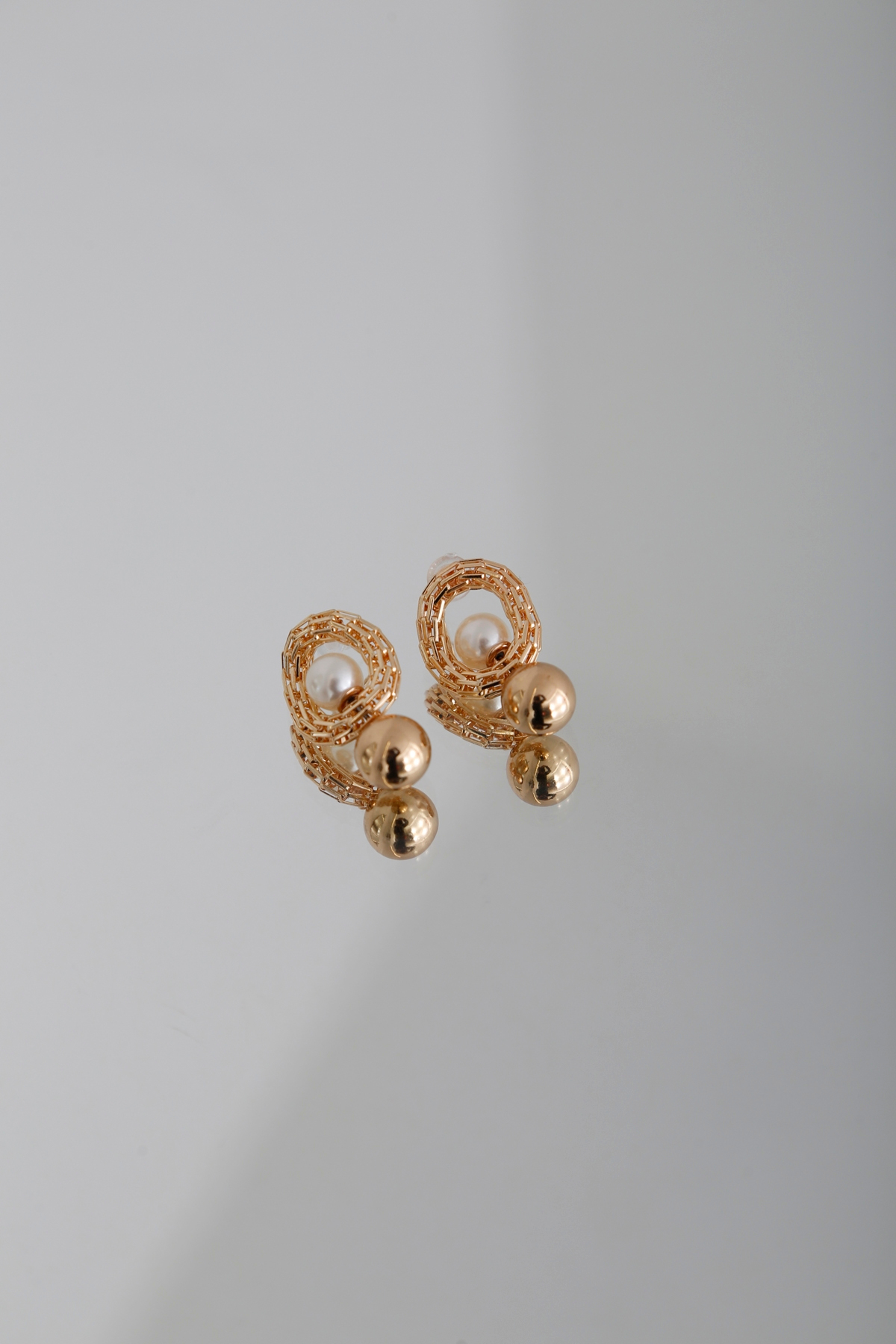 Gold İnci Küpe-1 