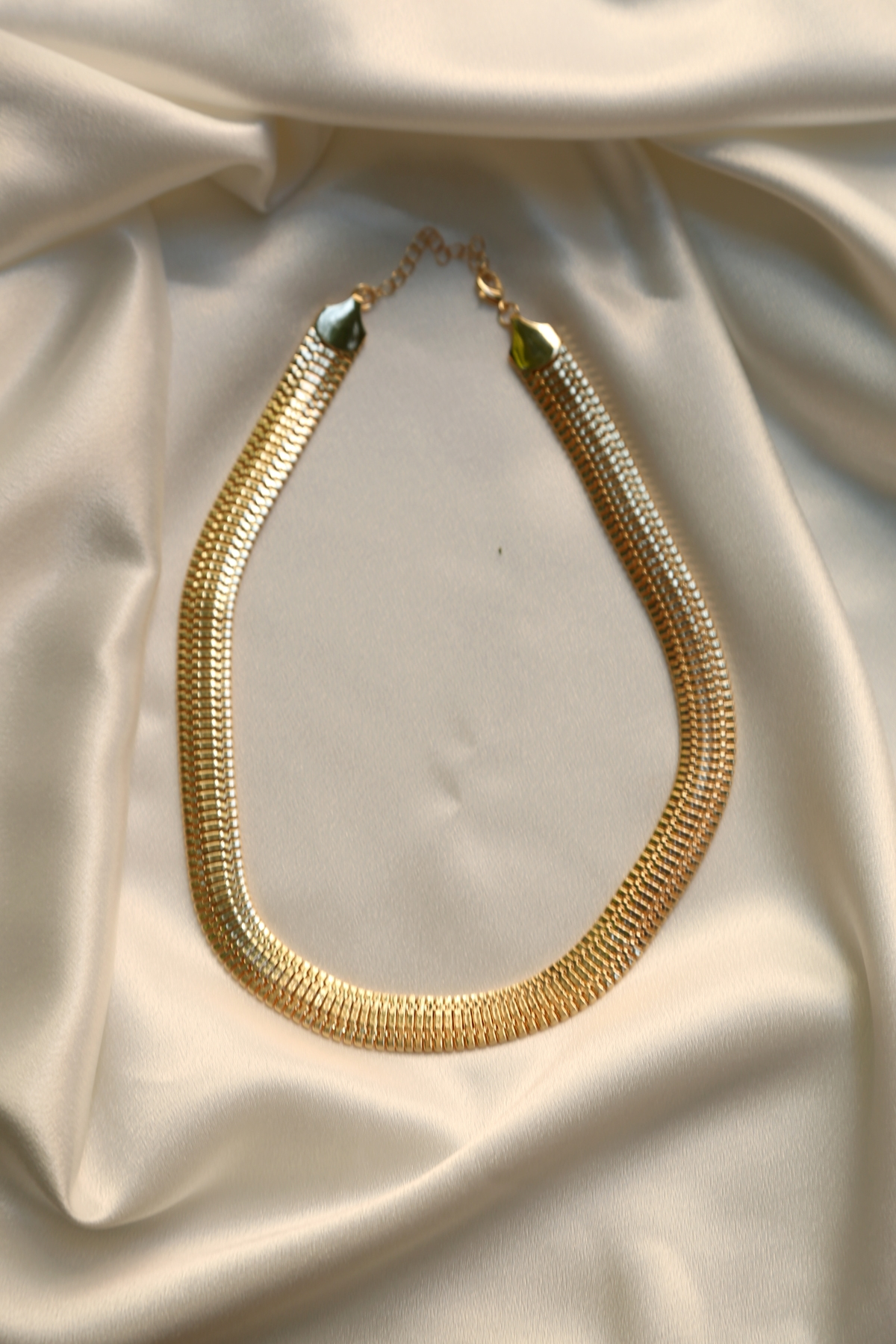 Gold Kalın Yassı Kolye 