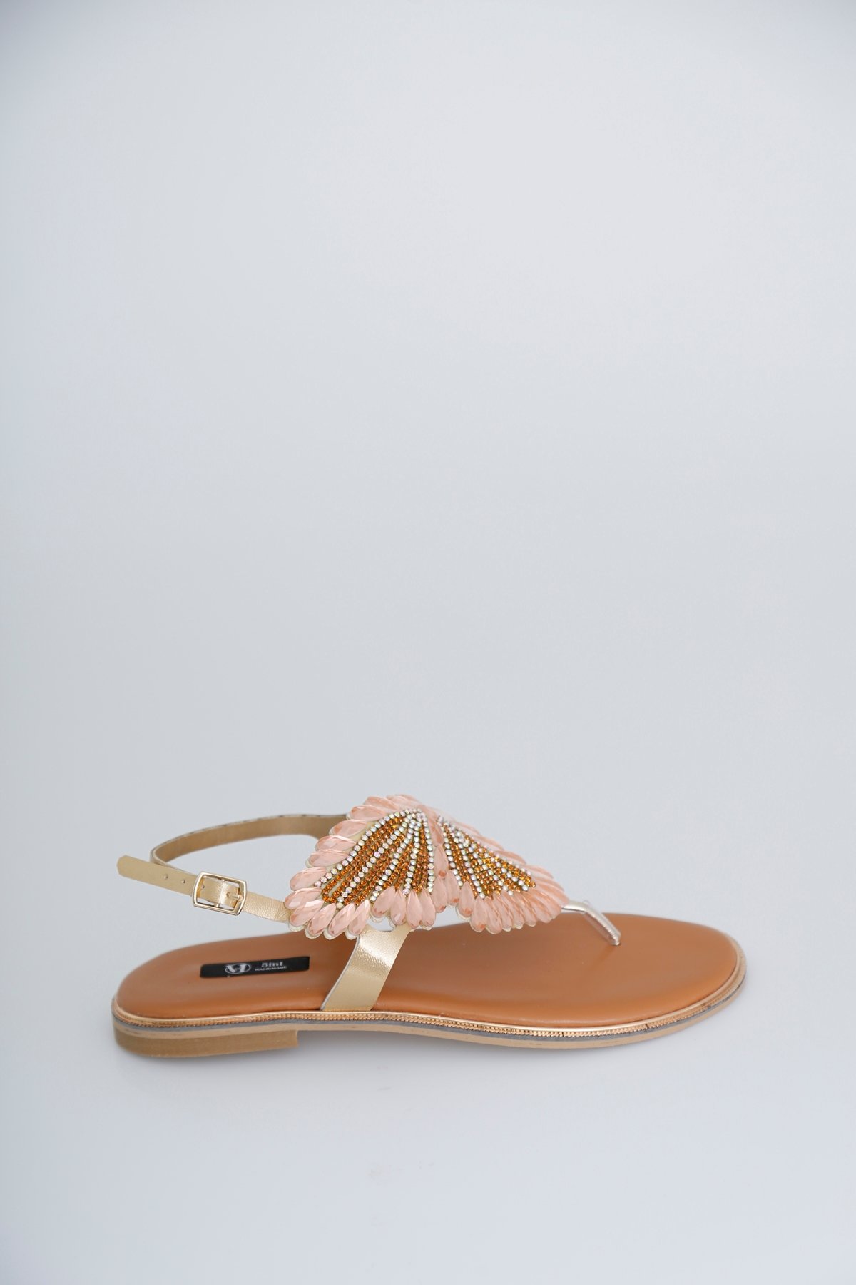 Gold Kelebekli Sandalet 