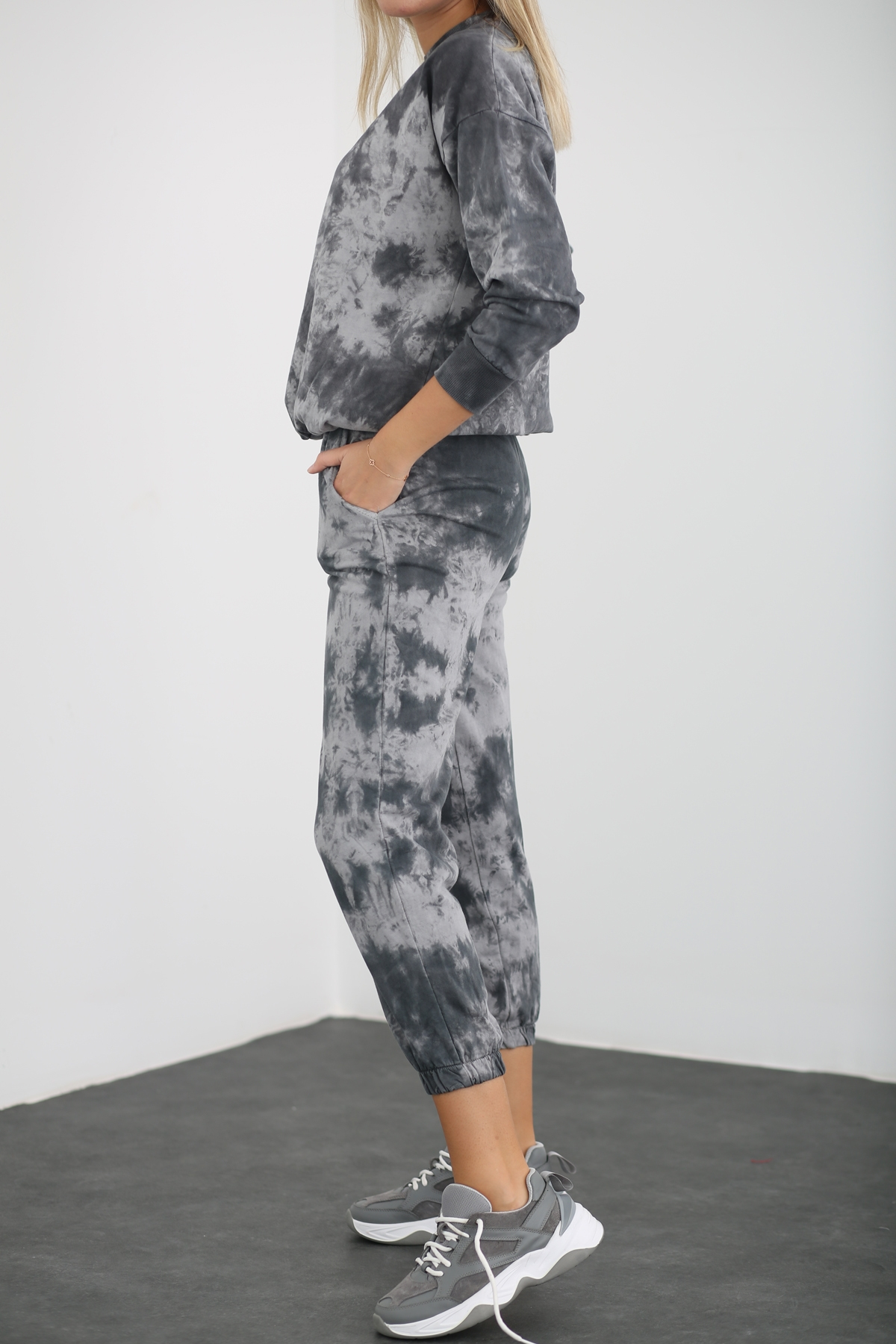 Gri Batik Desen Takım 3191